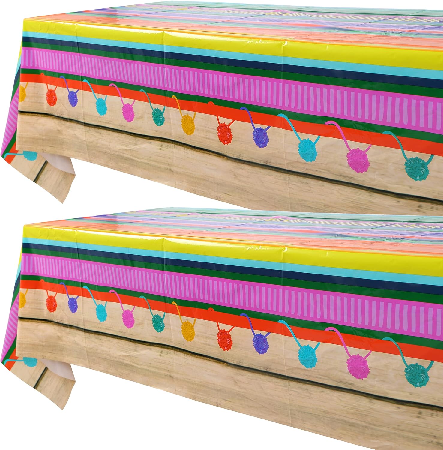 GGDE 2 Pcs Cinco De Mayo Tablecloth for Fiesta Parties