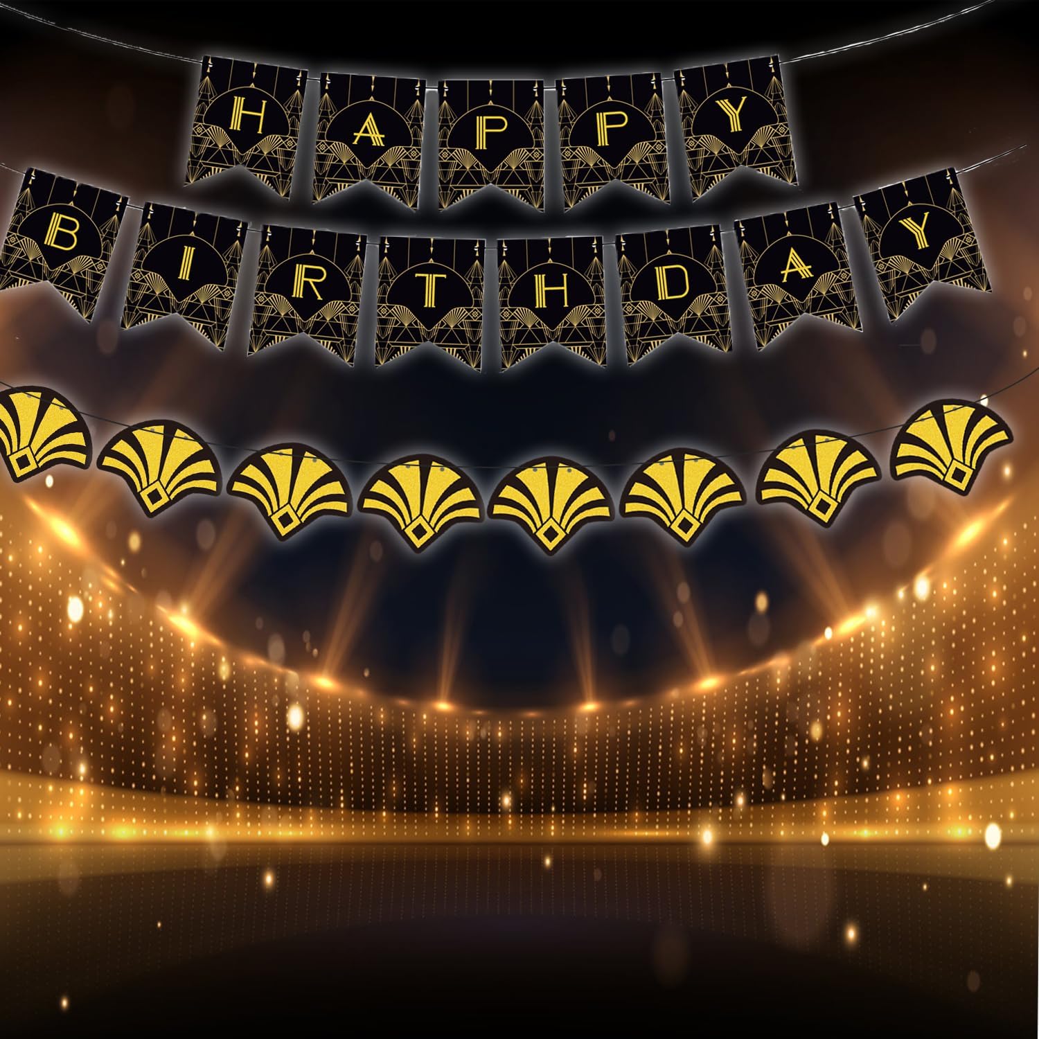 Retro 1920s Happy Birthday Banner Decorations