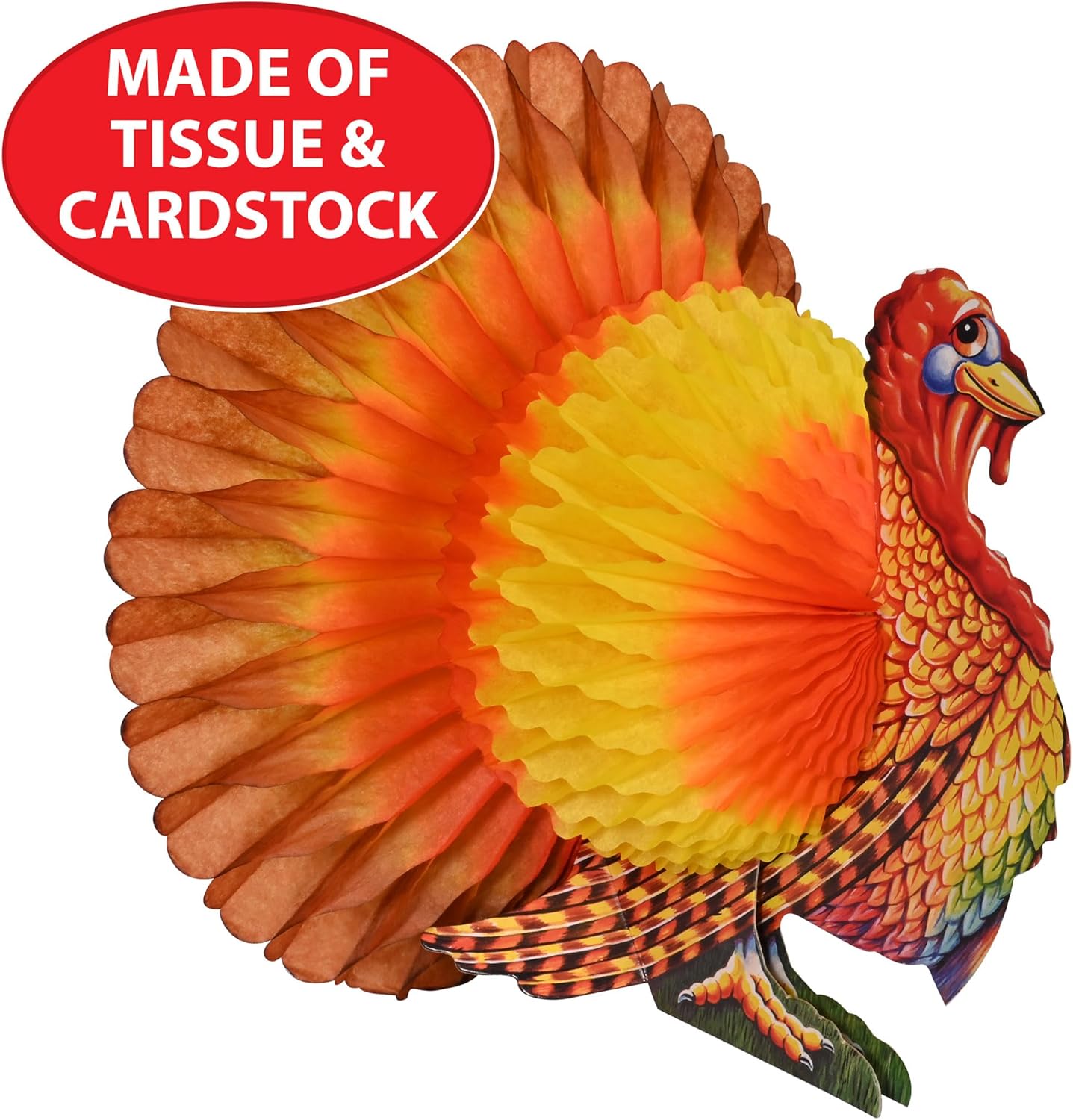 Beistle Colorful Tissue Turkey Centerpiece Set of 2