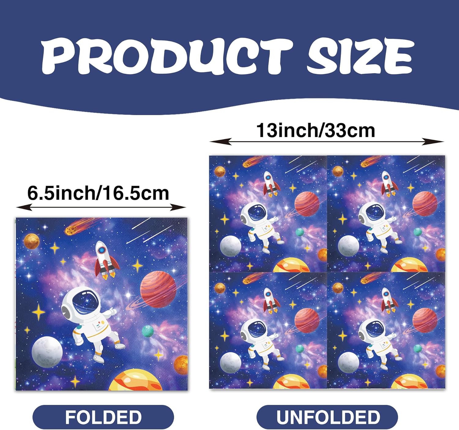 40Pcs Outer Space Themed Party Napkins