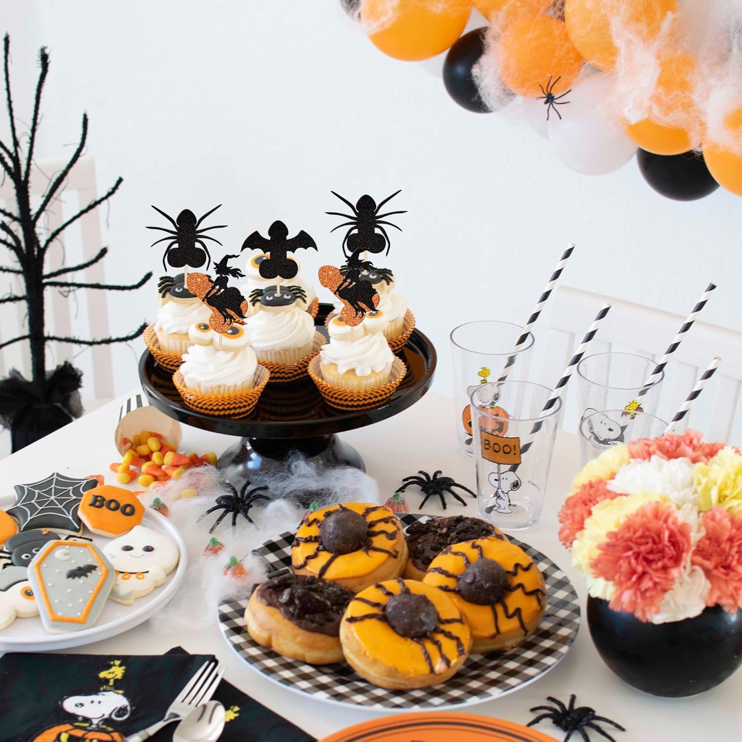 ZHUOWEISM 24 Pc Halloween Cupcake Toppers Decorations