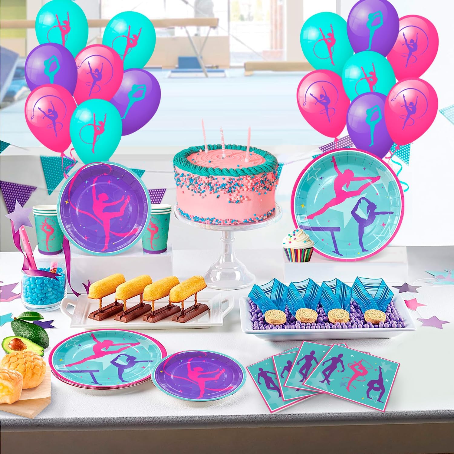Gymnastics Birthday Party Decorations Set