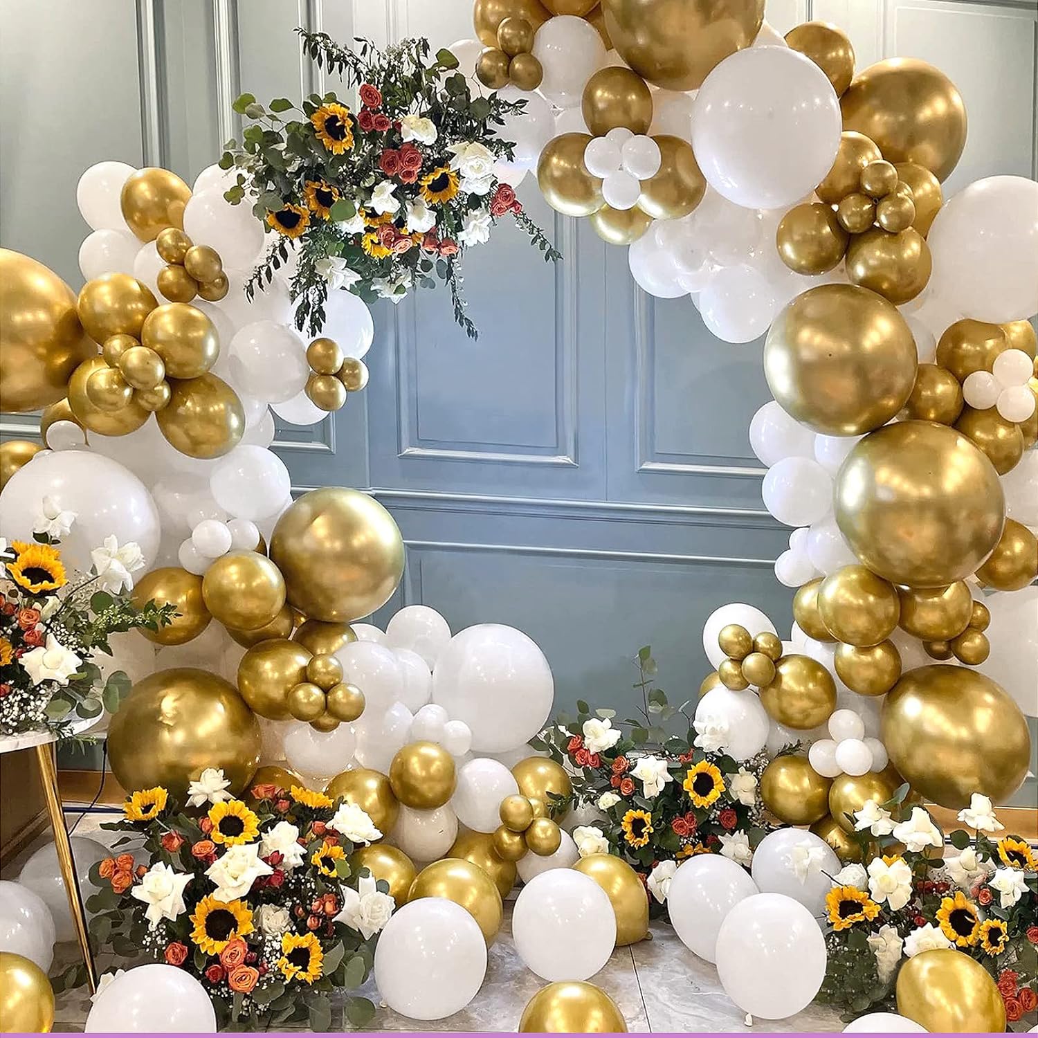 FOTIOMRG 12 Inch White Balloons 50 Pack with Ribbon