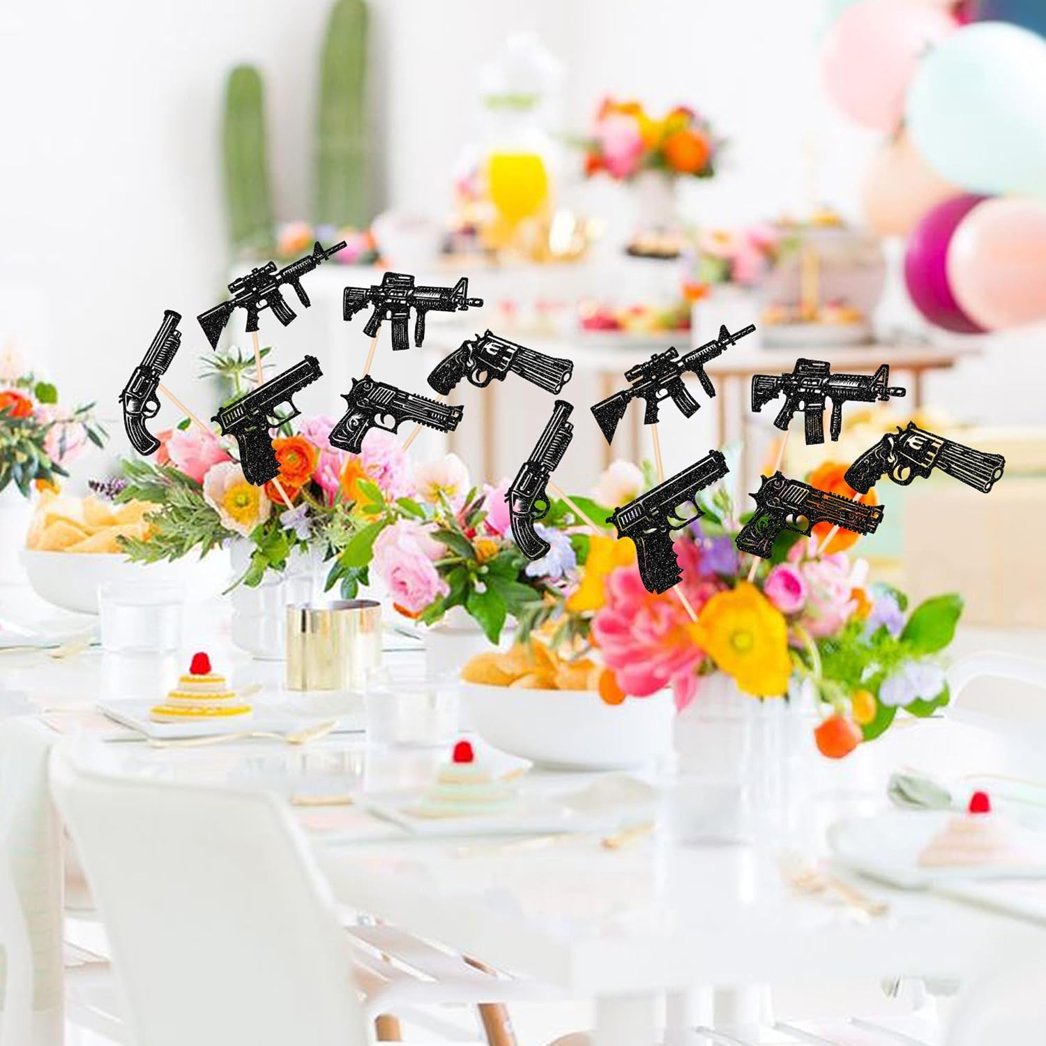 12PCS Gun Centerpiece Sticks for Party Decorations