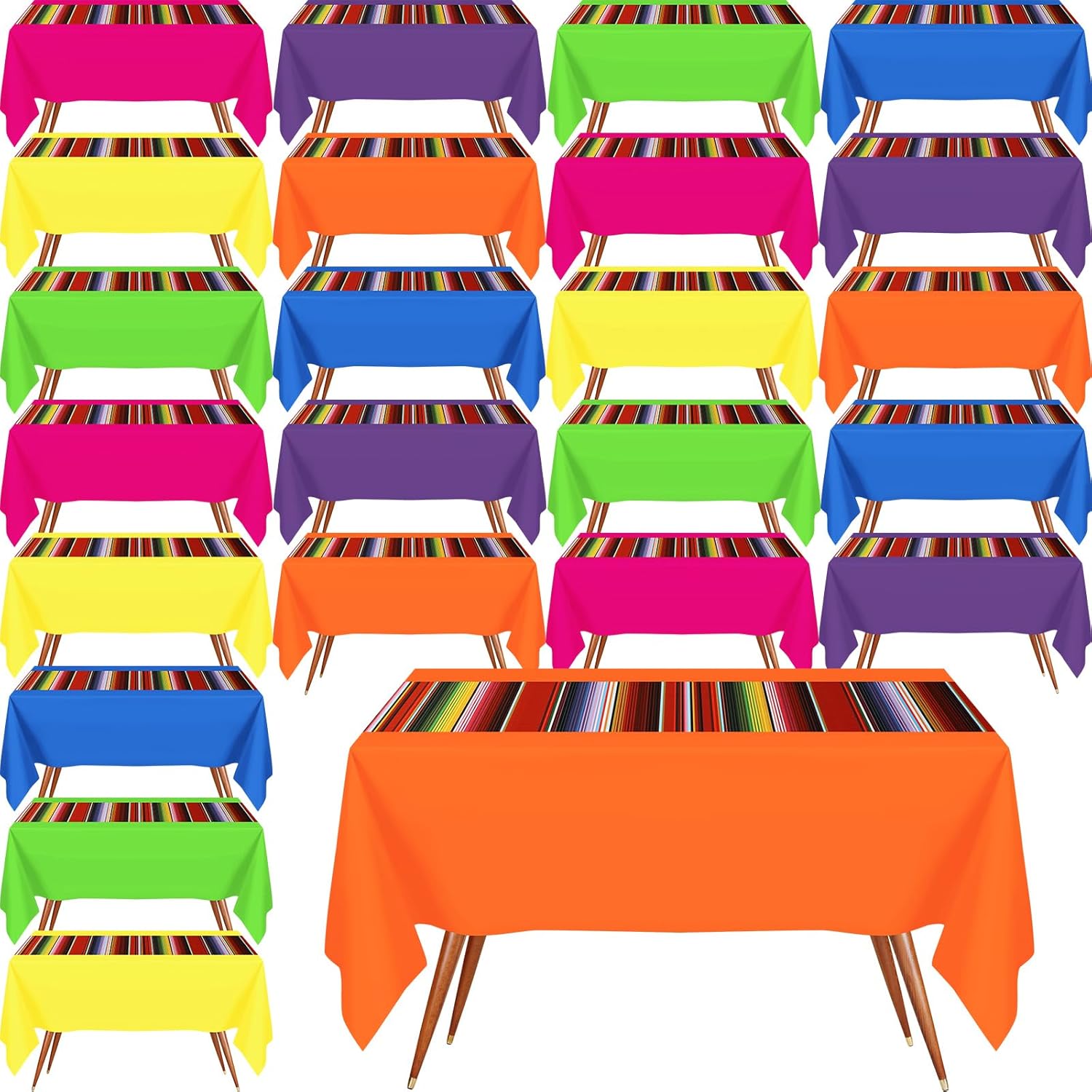 Hosuly Mexican Fiesta Tablecloth 54 x 108 Inches 24 Pcs
