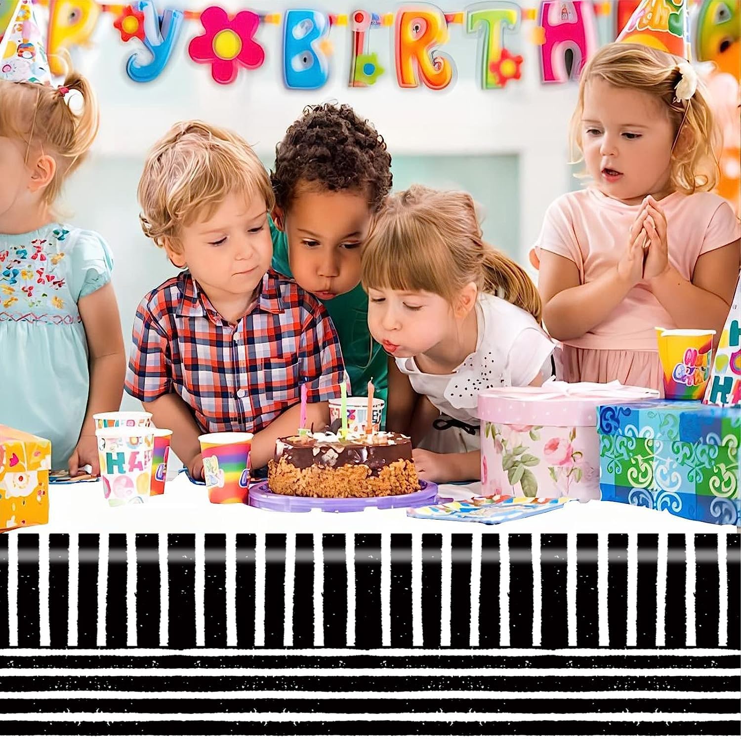 2 Pack Disposable Tablecloth for Birthday and Baby Shower