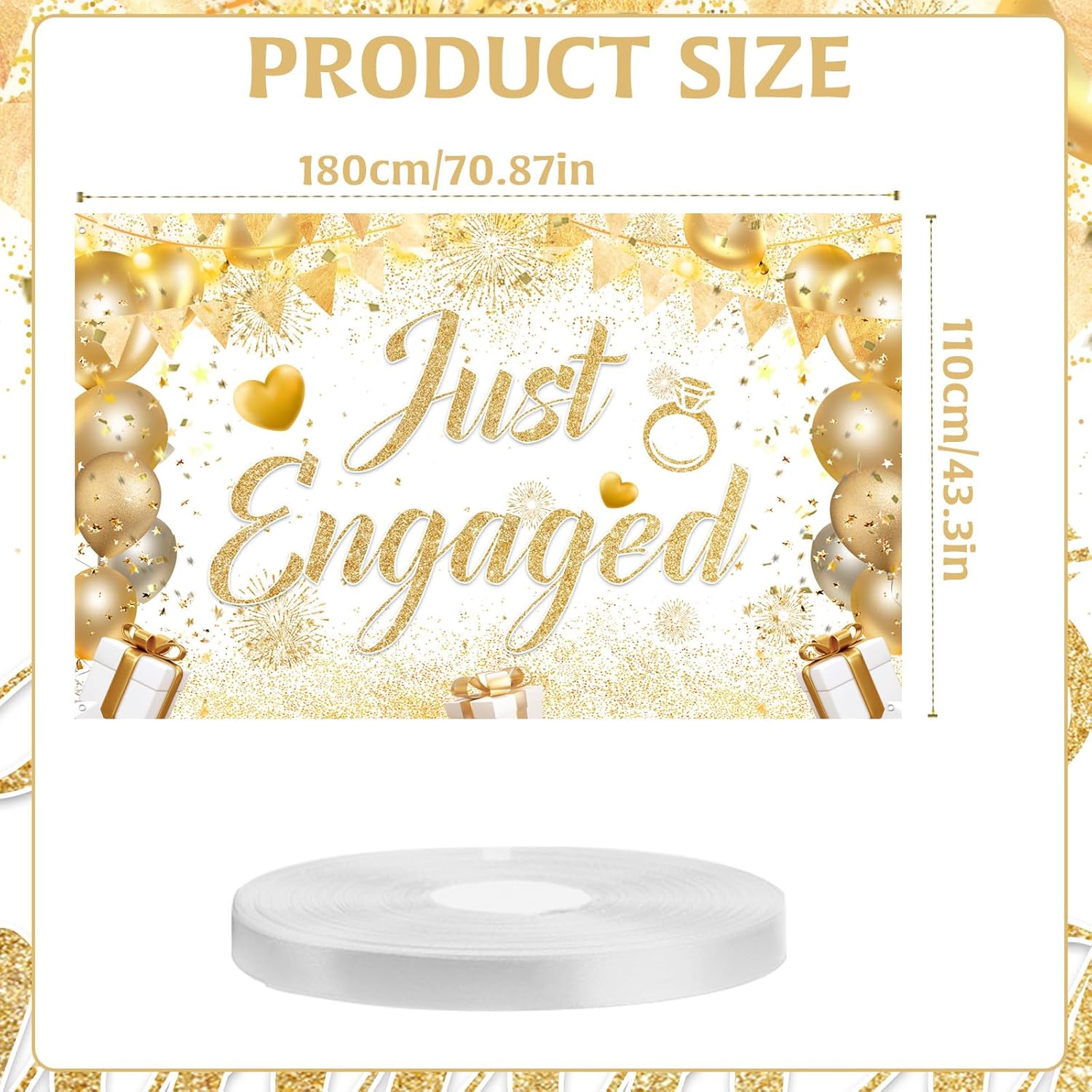 Just Married Engagement Party Decorations Banner Backdrop Balloons