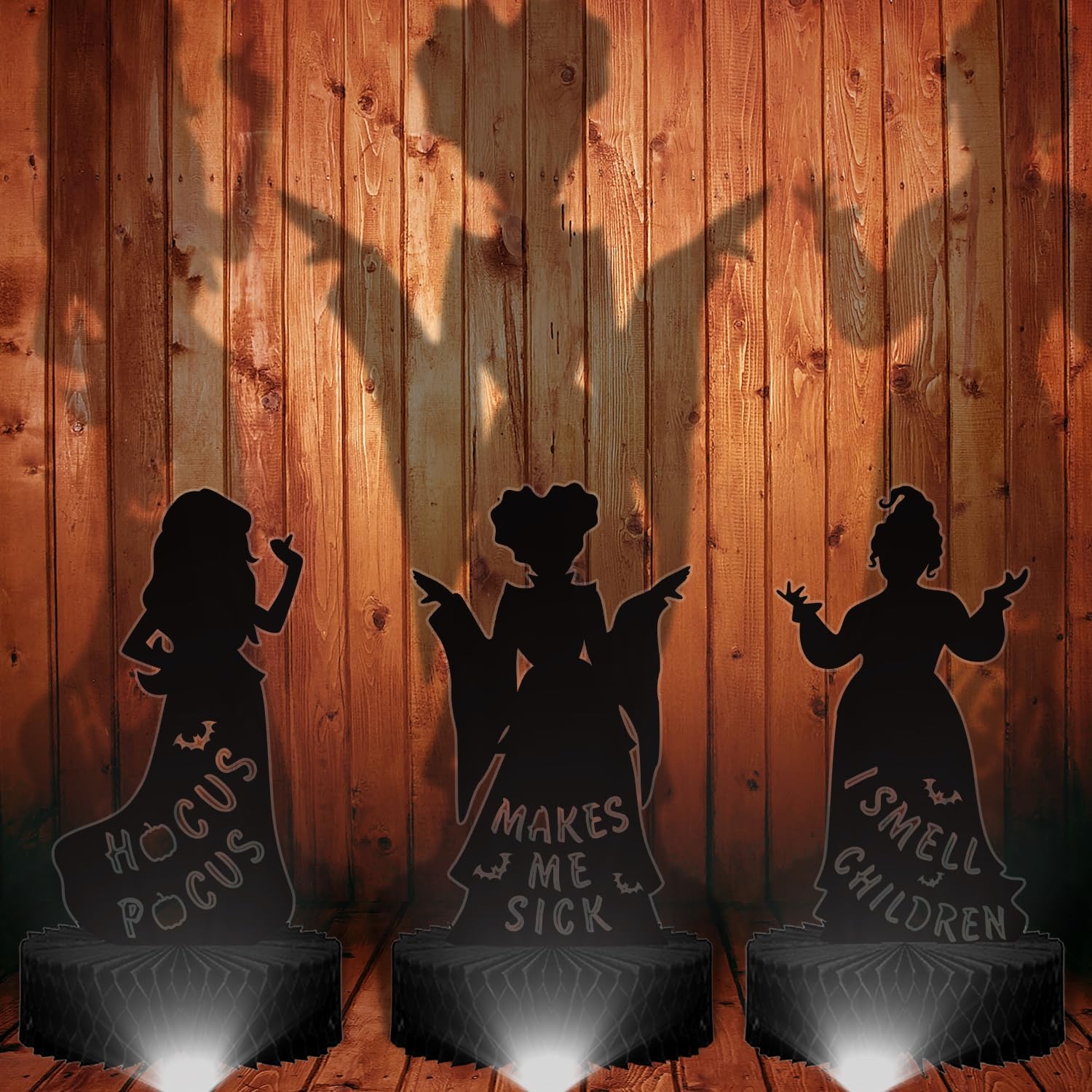 LECONCES Hocus Pocus Halloween Centerpieces 3PCS