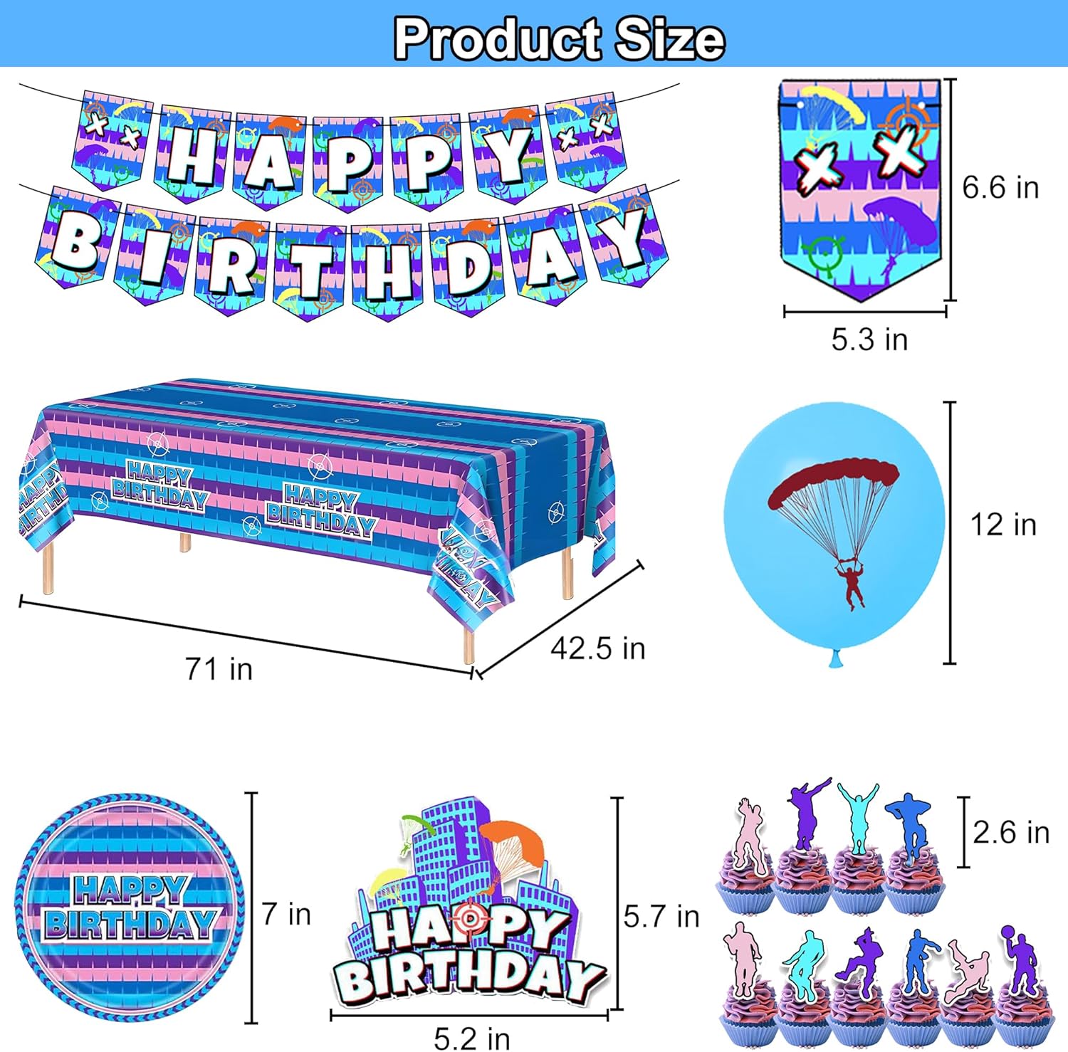 Gaming Theme Birthday Party Decorations Set
