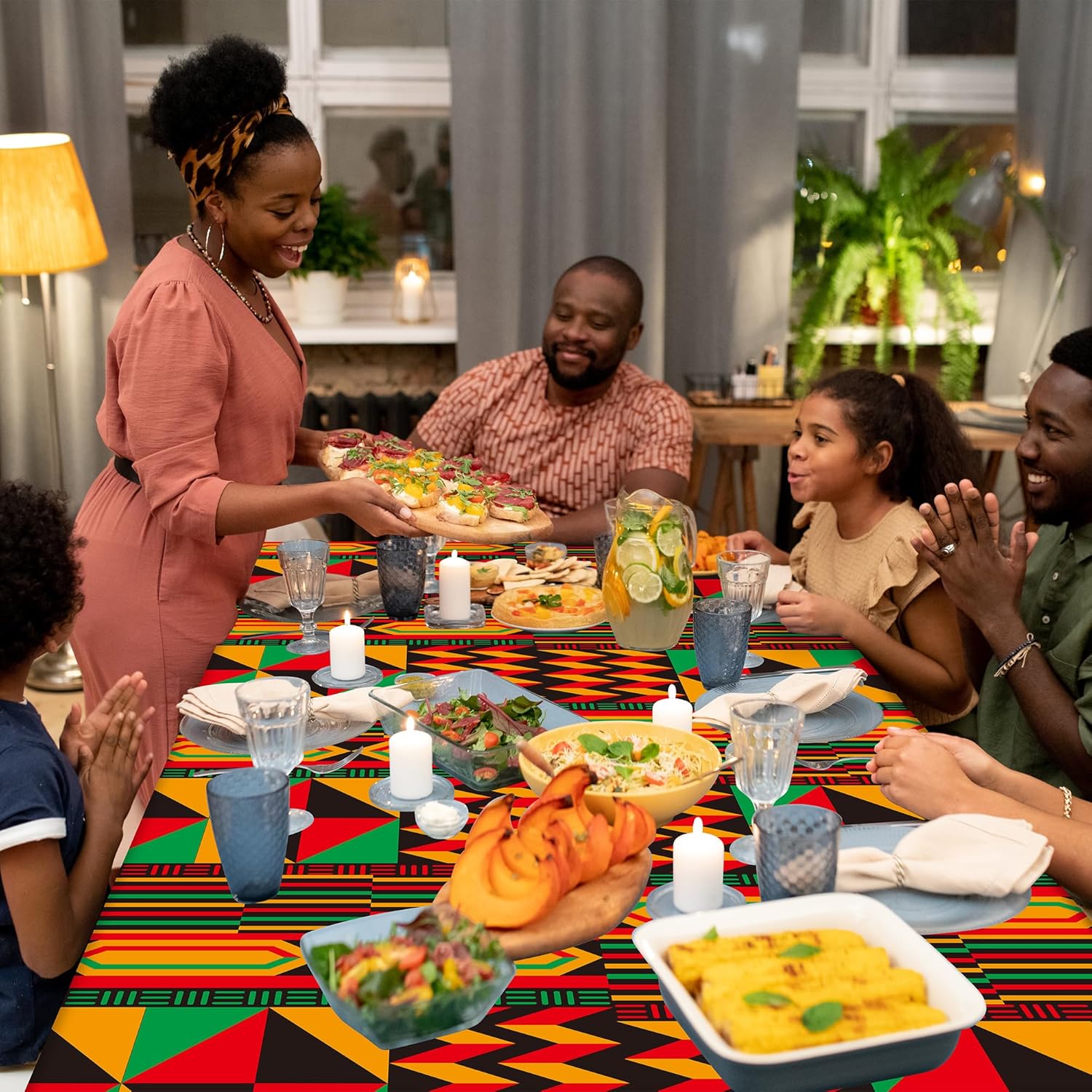 3 Pack Happy Kwanzaa Tablecloth Decorations