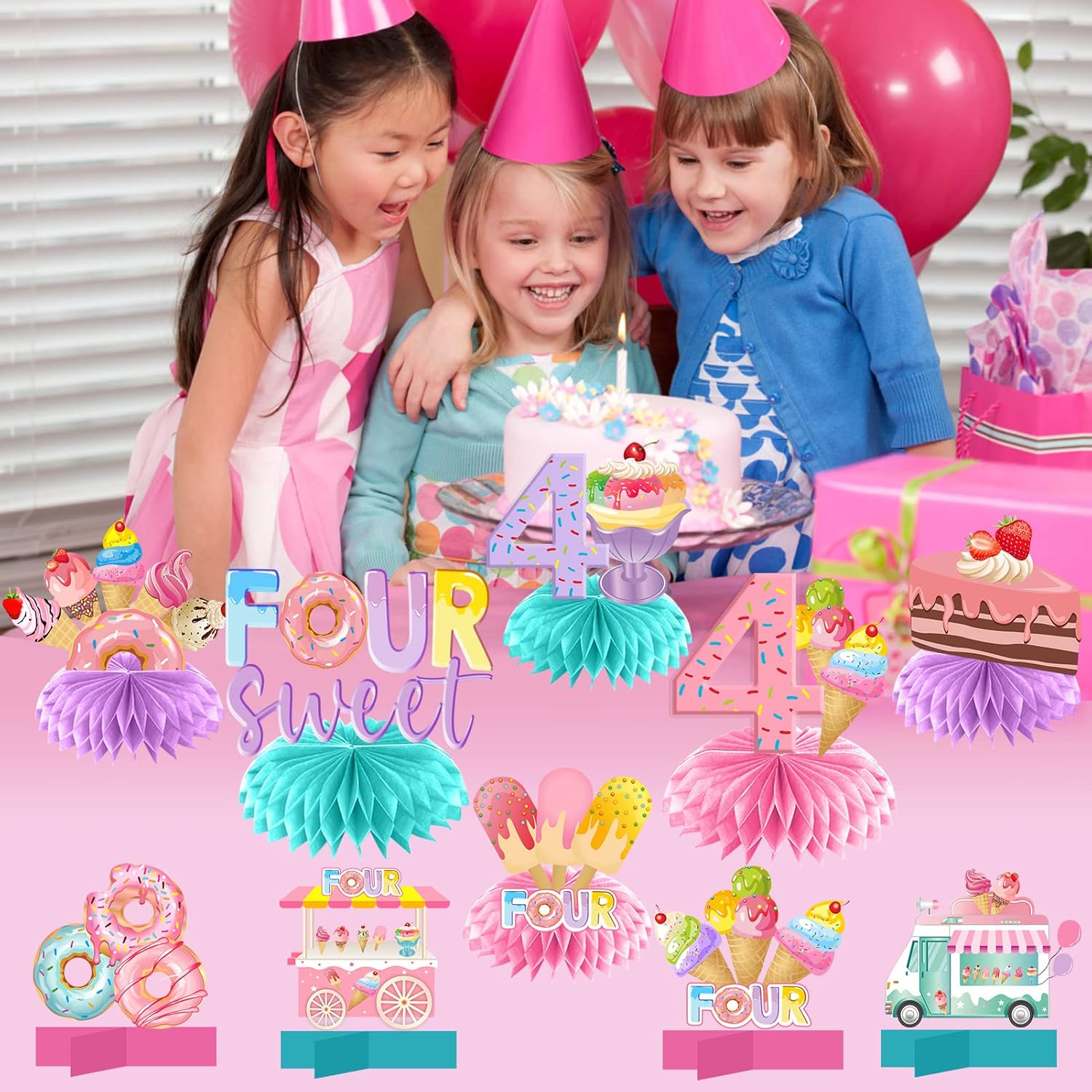 We All Scream 4 Ice Cream Birthday Centerpieces