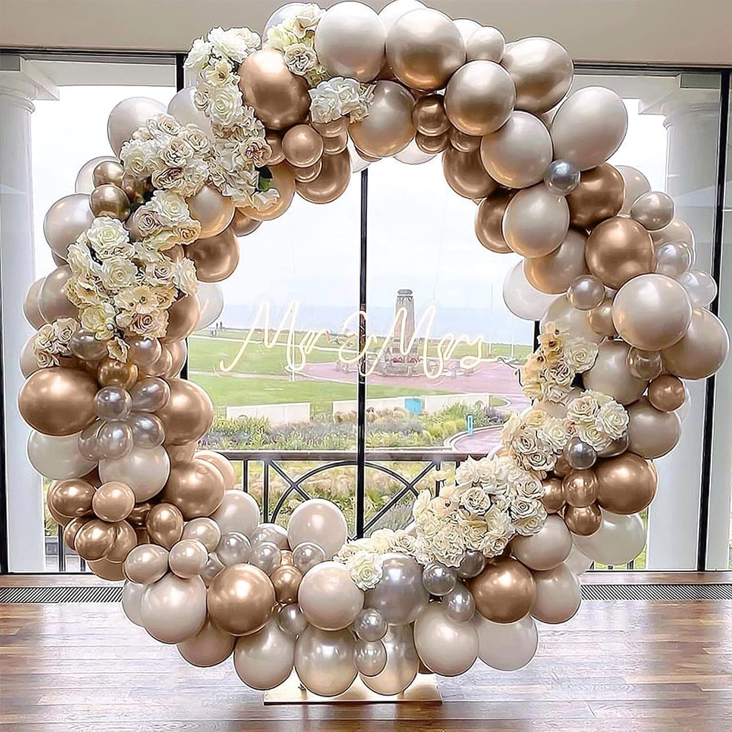 Dagelar 60PCS Gold White Balloons Set