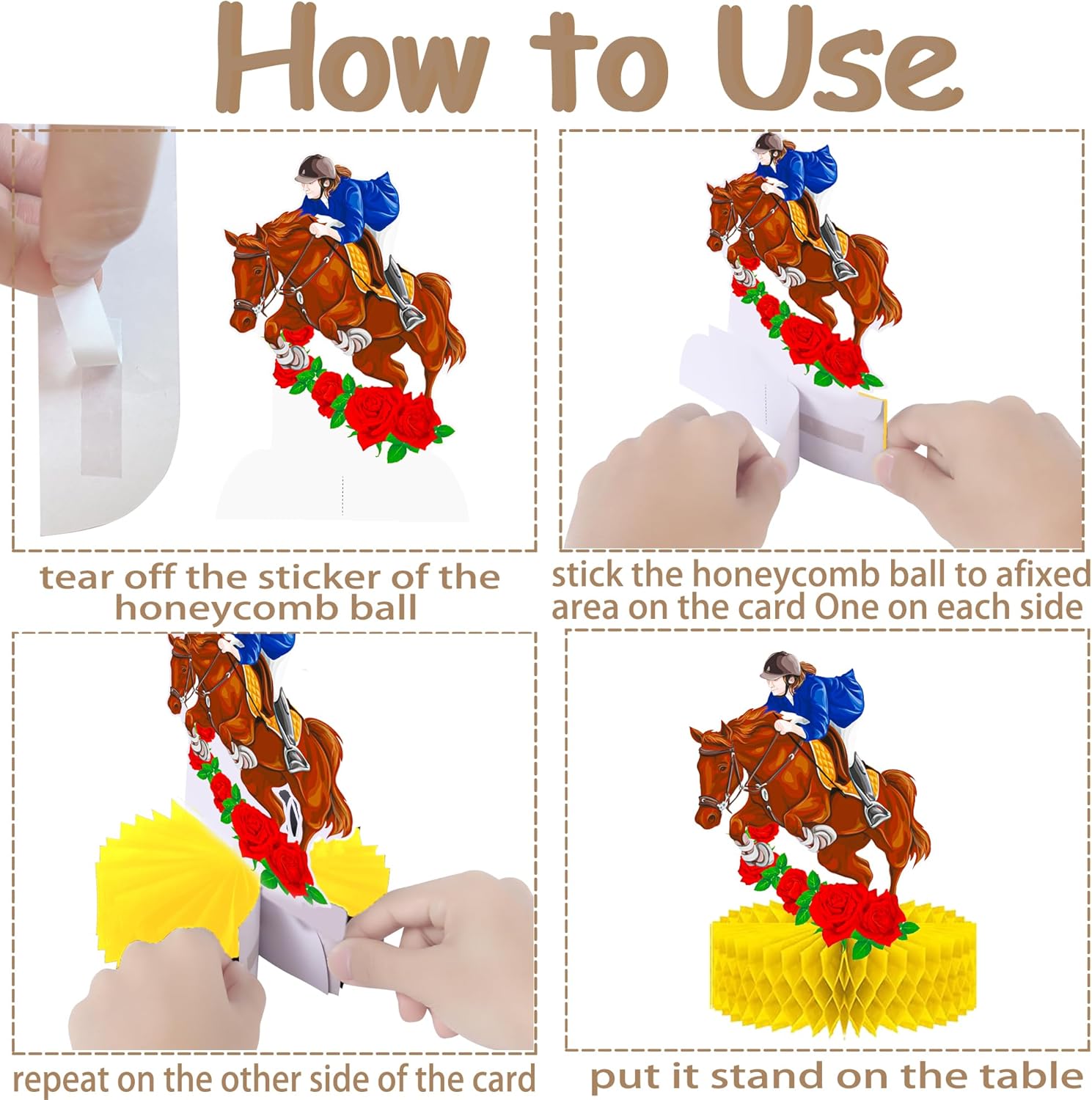 Umoin 14pcs Derby Day Honeycomb Centerpieces