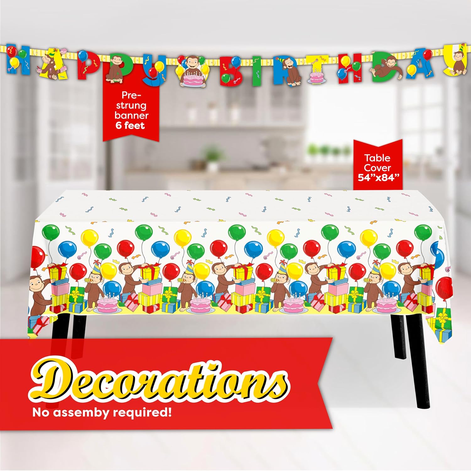 Curious George Birthday Party Pack for 16 Guests