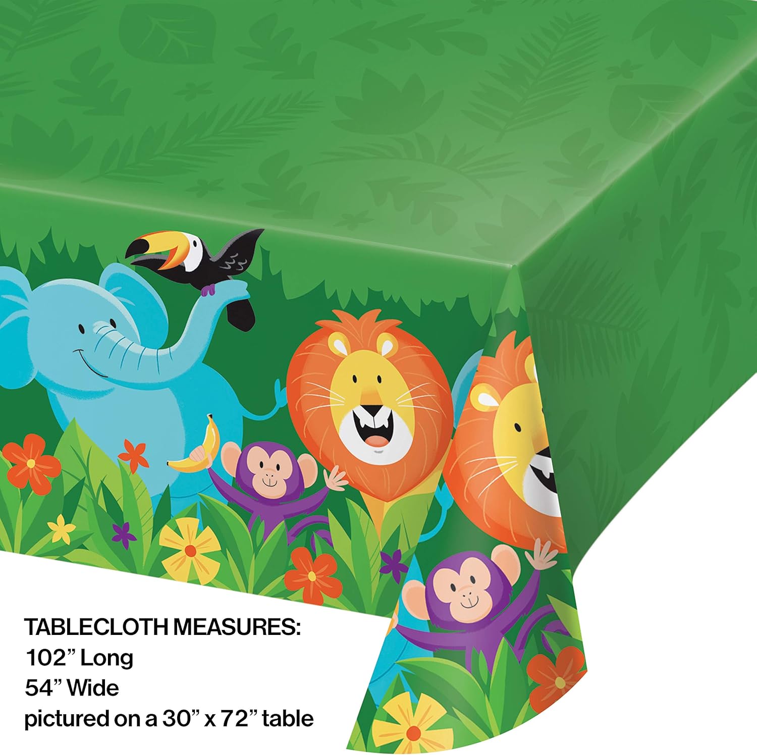 Creative Converting Jungle Safari Plastic Tablecloth 1 ct