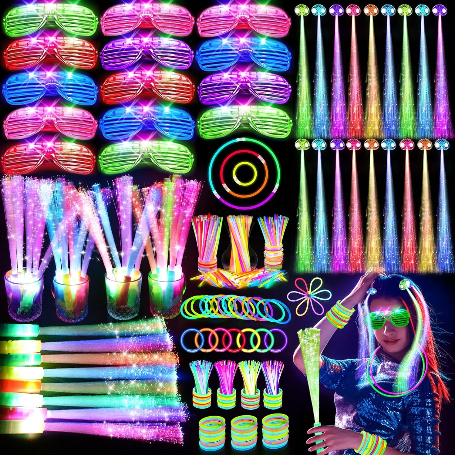 148 PCS Glow in the Dark Party Supplies
