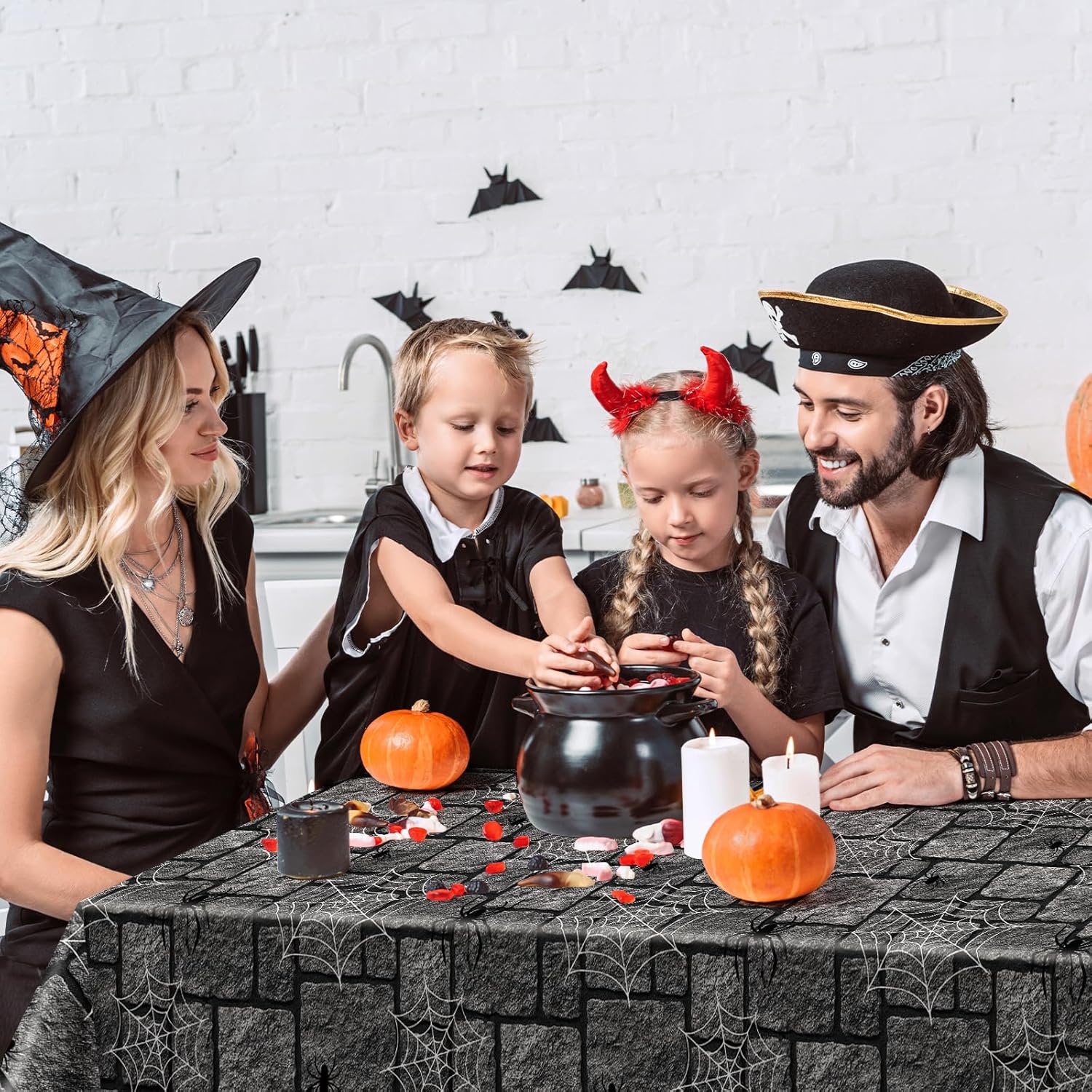 3-Pack Halloween Spiderweb Tablecloth 54x108 Inch