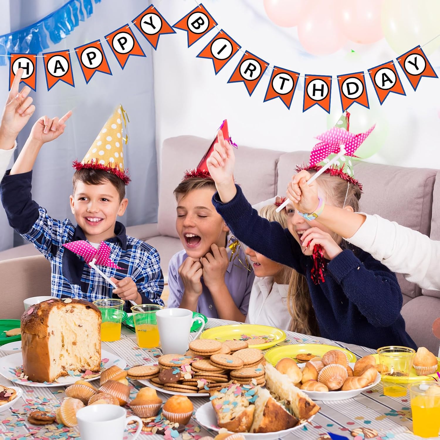 Anime Happy Birthday Bunting Banner Pre-Strung
