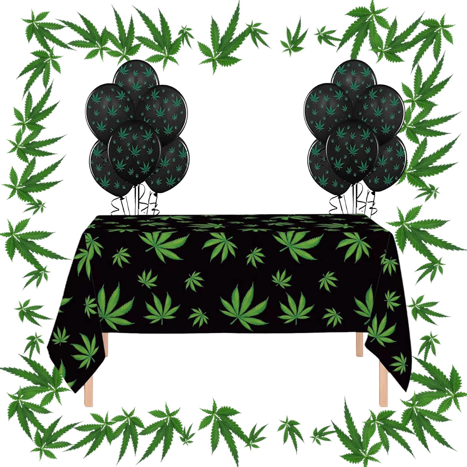 Oojami Tropical Fern Leaf Table Covers Set of 4