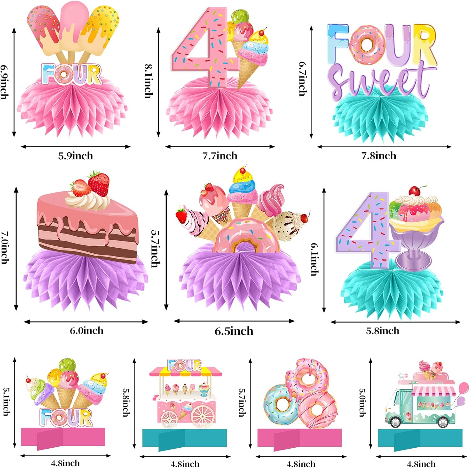 We All Scream 4 Ice Cream Birthday Centerpieces