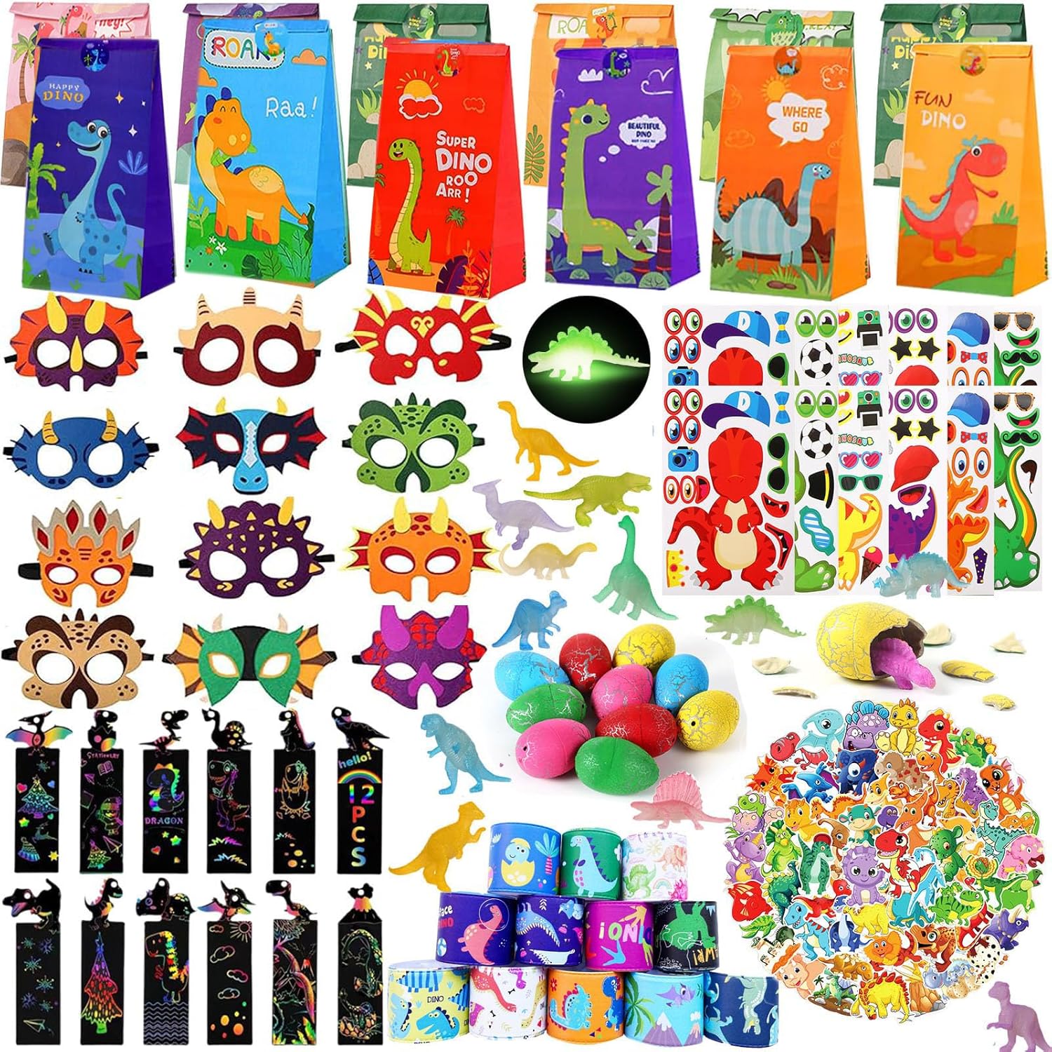 Dinosaur Party Favor Pack for Kids 156pcs