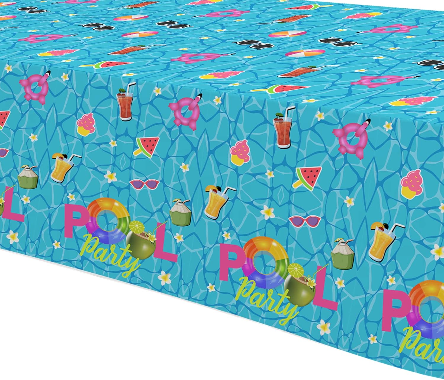 Pool Party Decorations Tablecloth 3-Pack 54x108 Inches