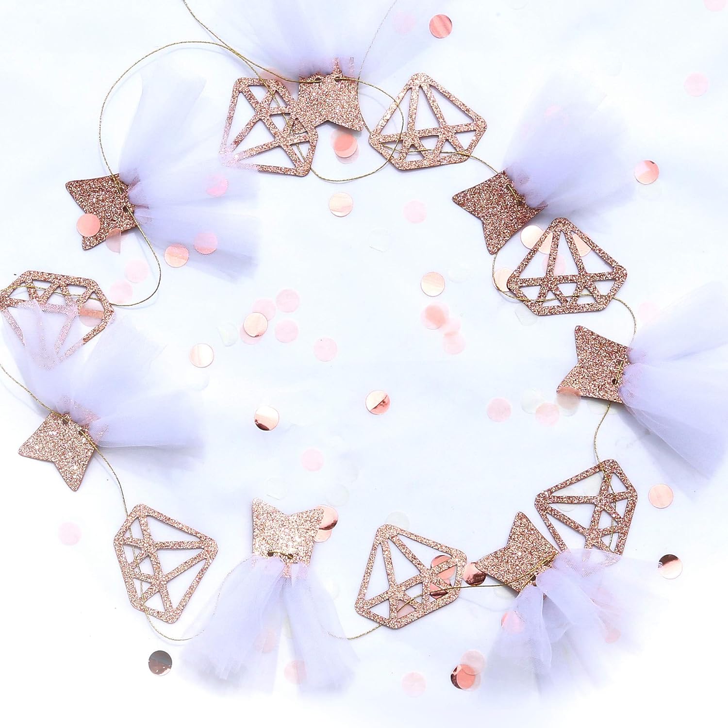 Pinkblume Rose Gold Bride to Be Banner Sign Double Sided Glitter Paper
