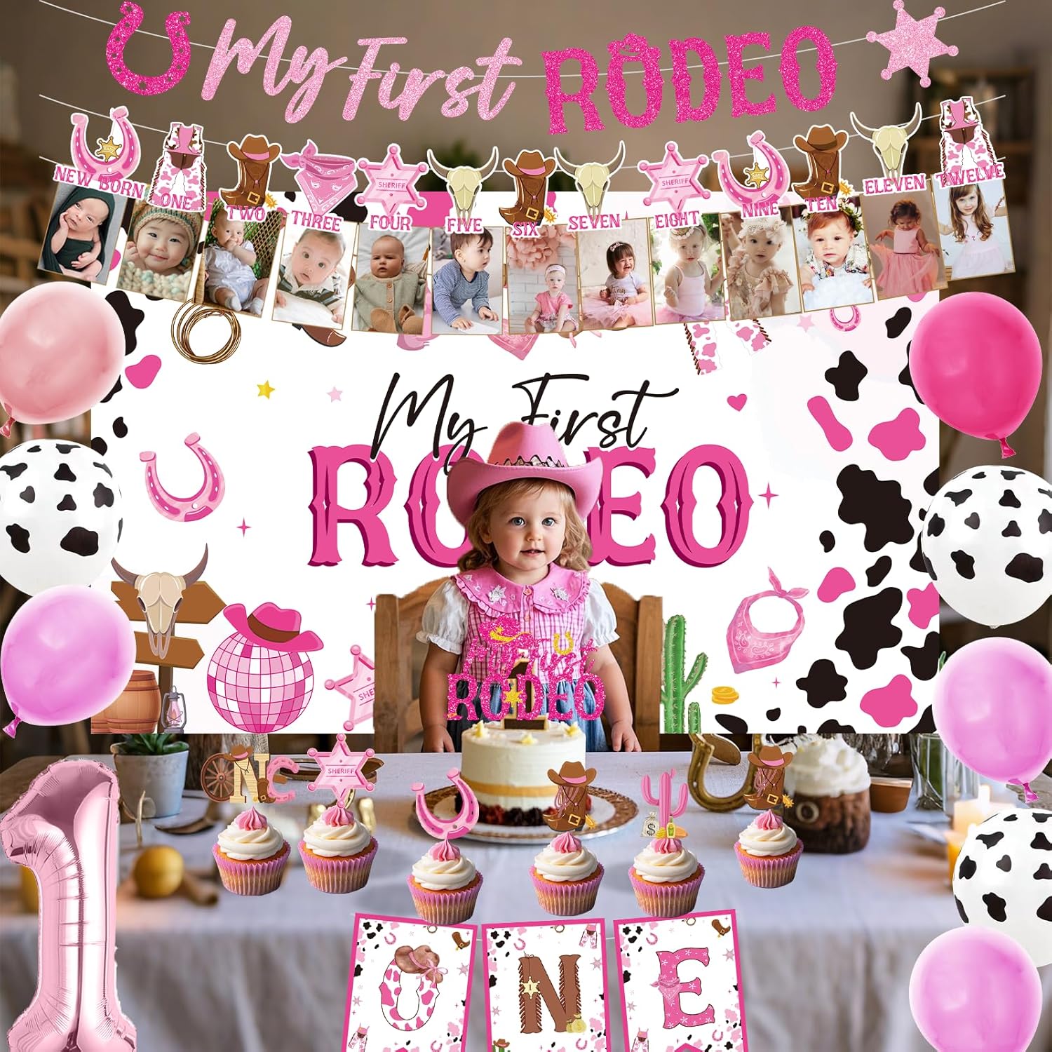 Gameza My First Rodeo Birthday Decorations for Girls