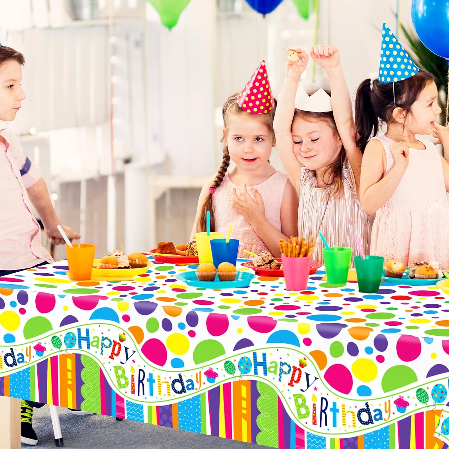 Adirasenotek 3Pcs Birthday Tablecloth Decorations