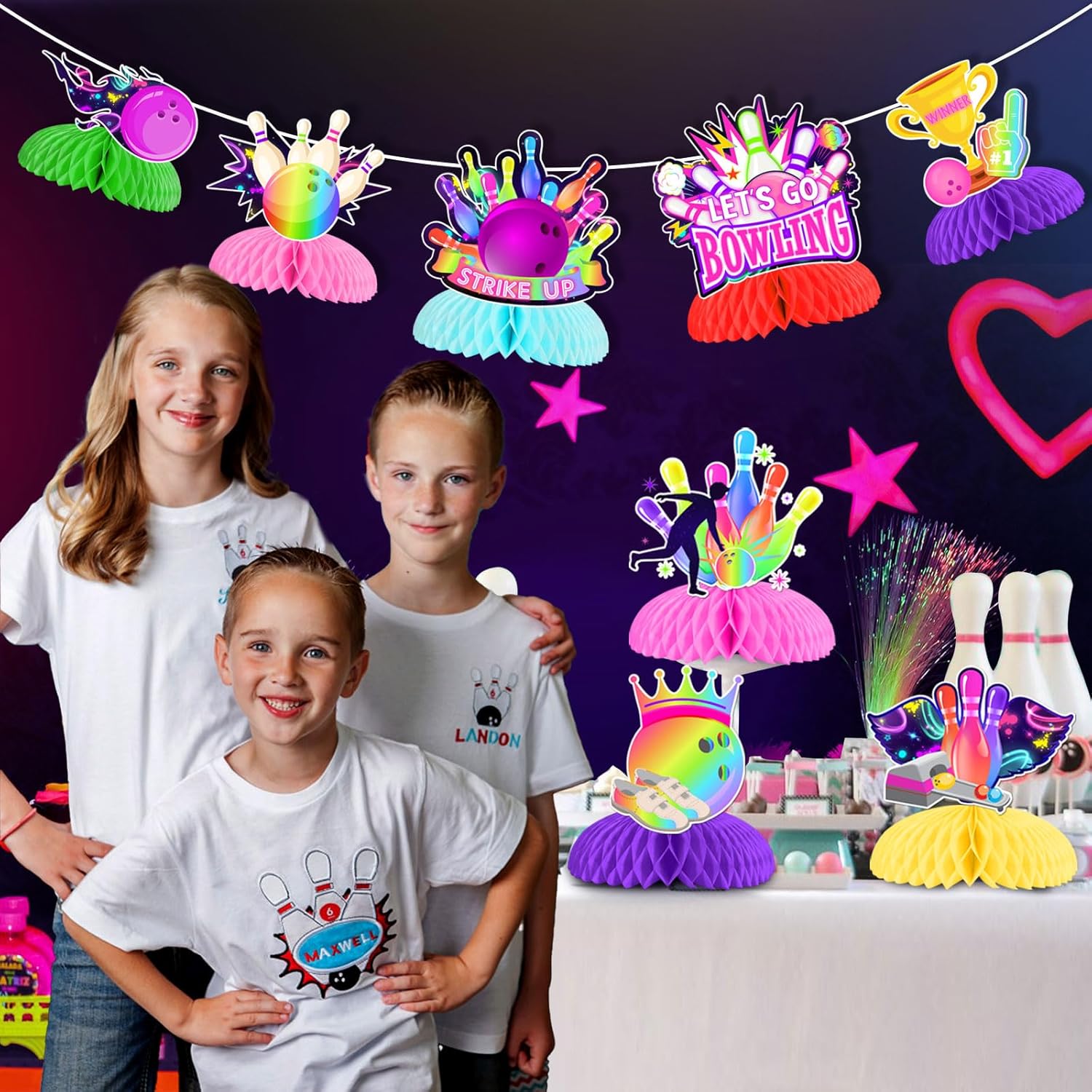 Kreatwow Bowling Party Decor Centerpieces 8pcs Set