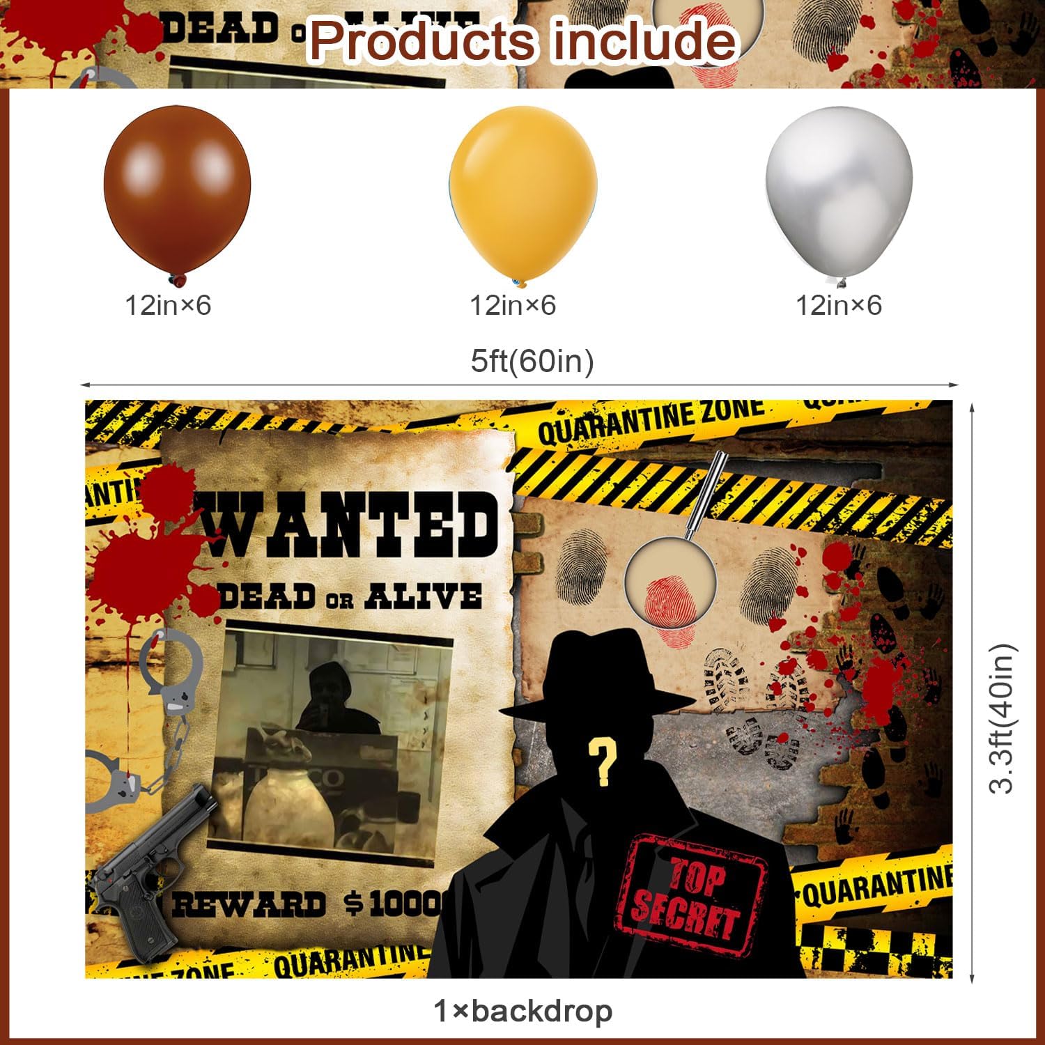 Detective Party Supplies 59 Pcs Murder Mystery Decor Set
