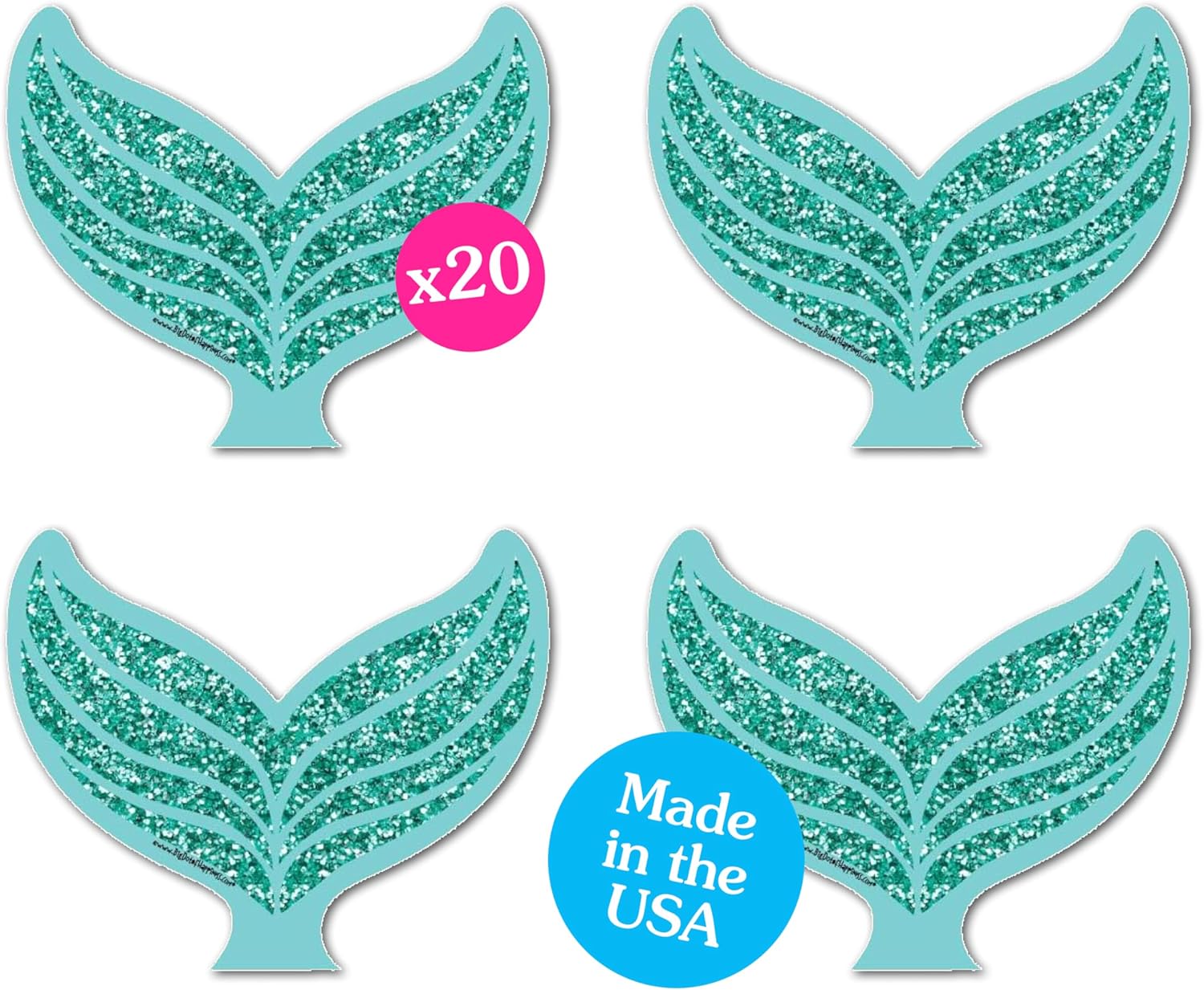 Big Dot of Happiness Mermaid Tail Decorations Set of 20