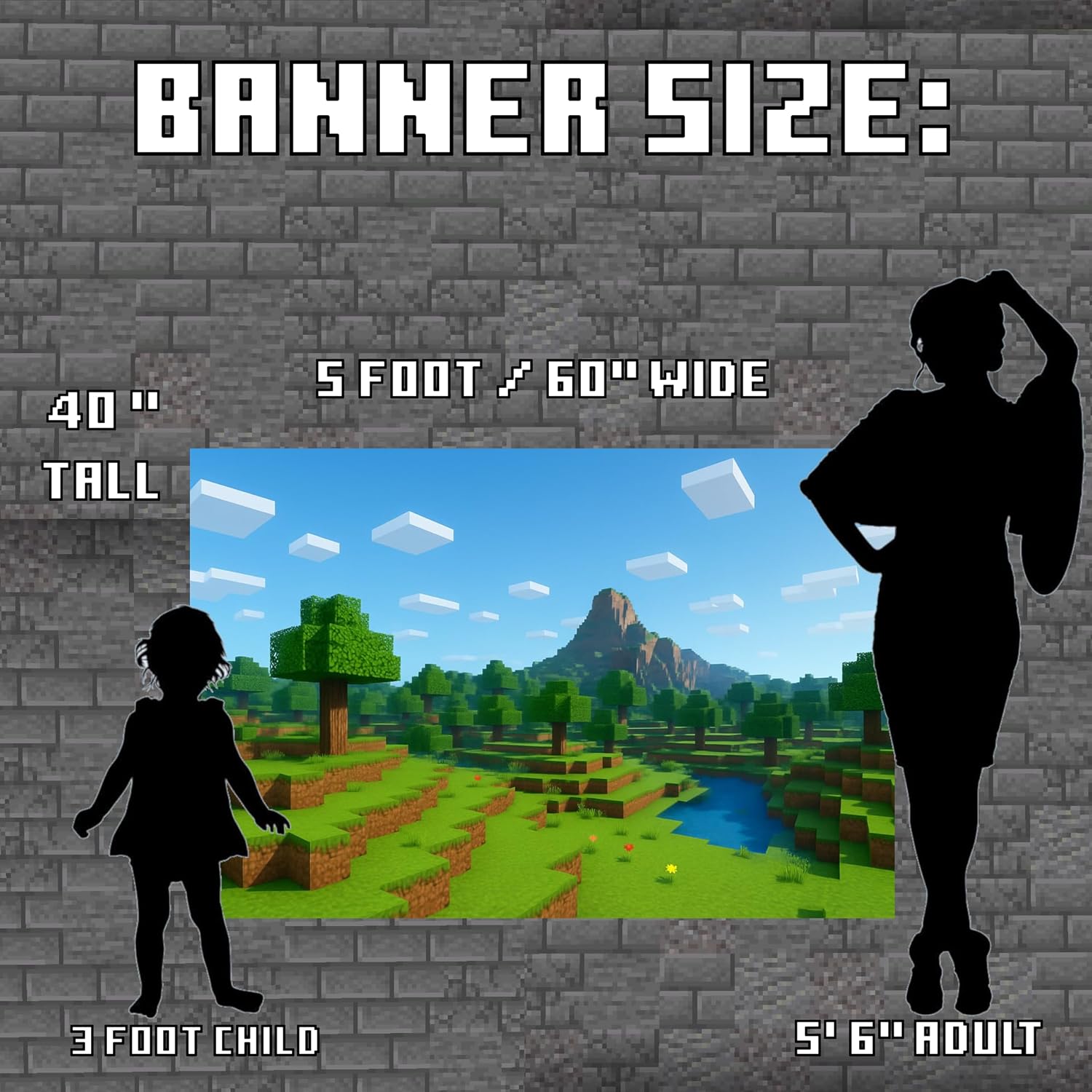 Mining and Crafting Party Banner 40x60 Inches