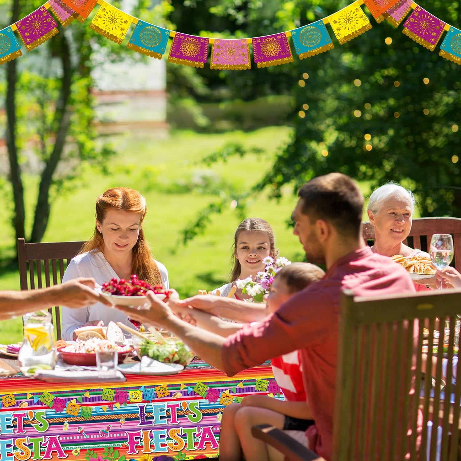 Mexican Fiesta 3 Piece Tablecloth Set 54x108 Inch