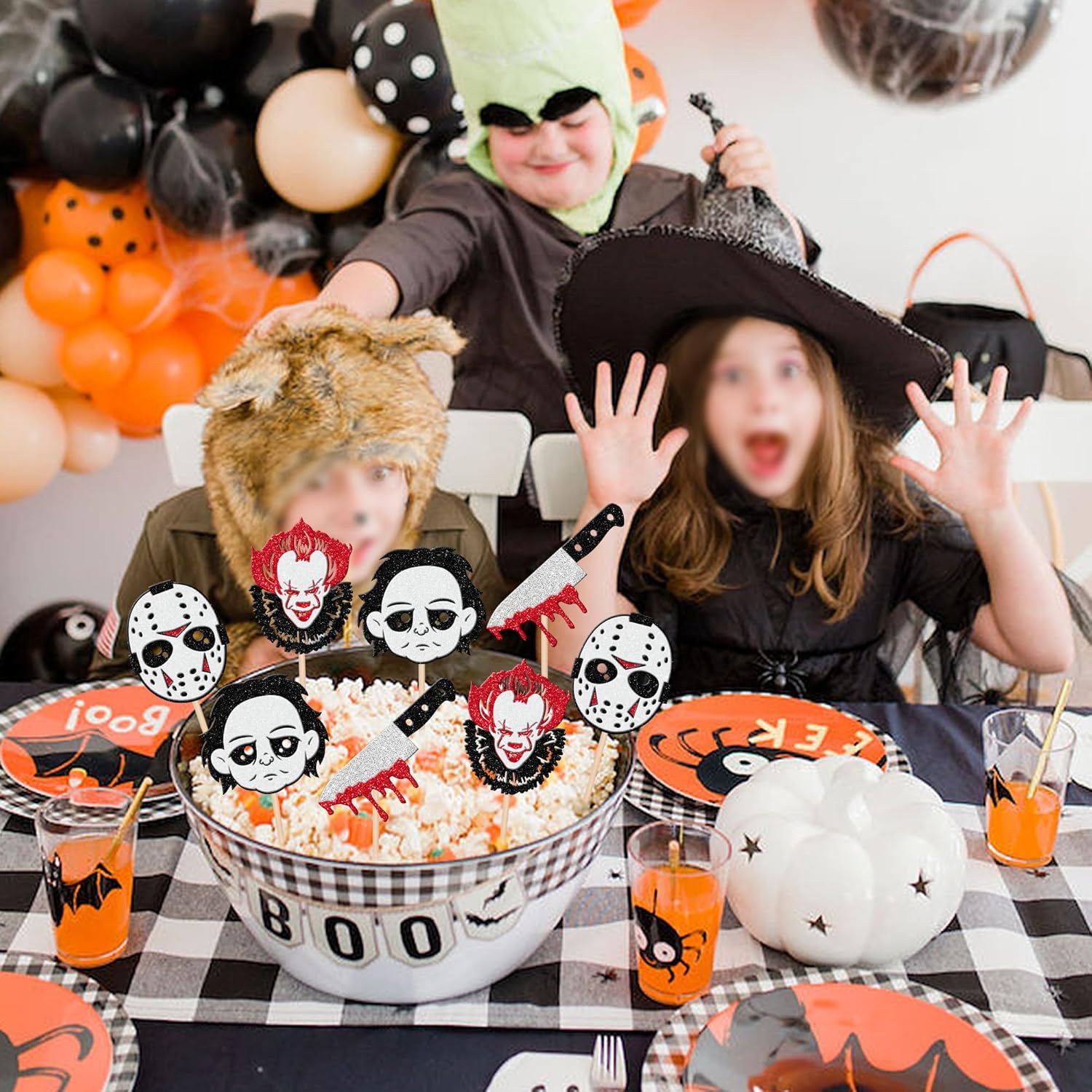 24 Pcs Halloween Horror Movie Cupcake Toppers