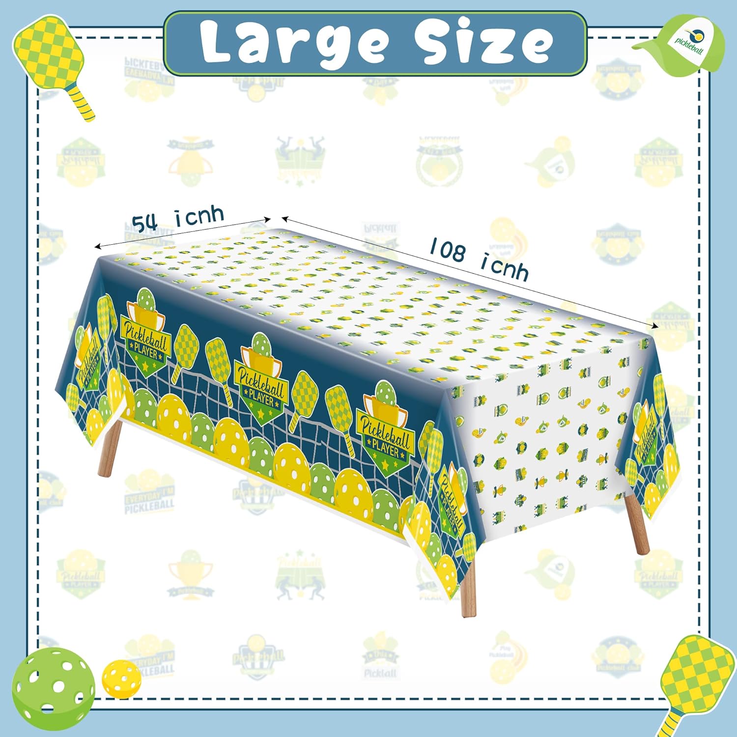 Pickleball Table Cover Set of 3 Waterproof Plastic Tablecloth