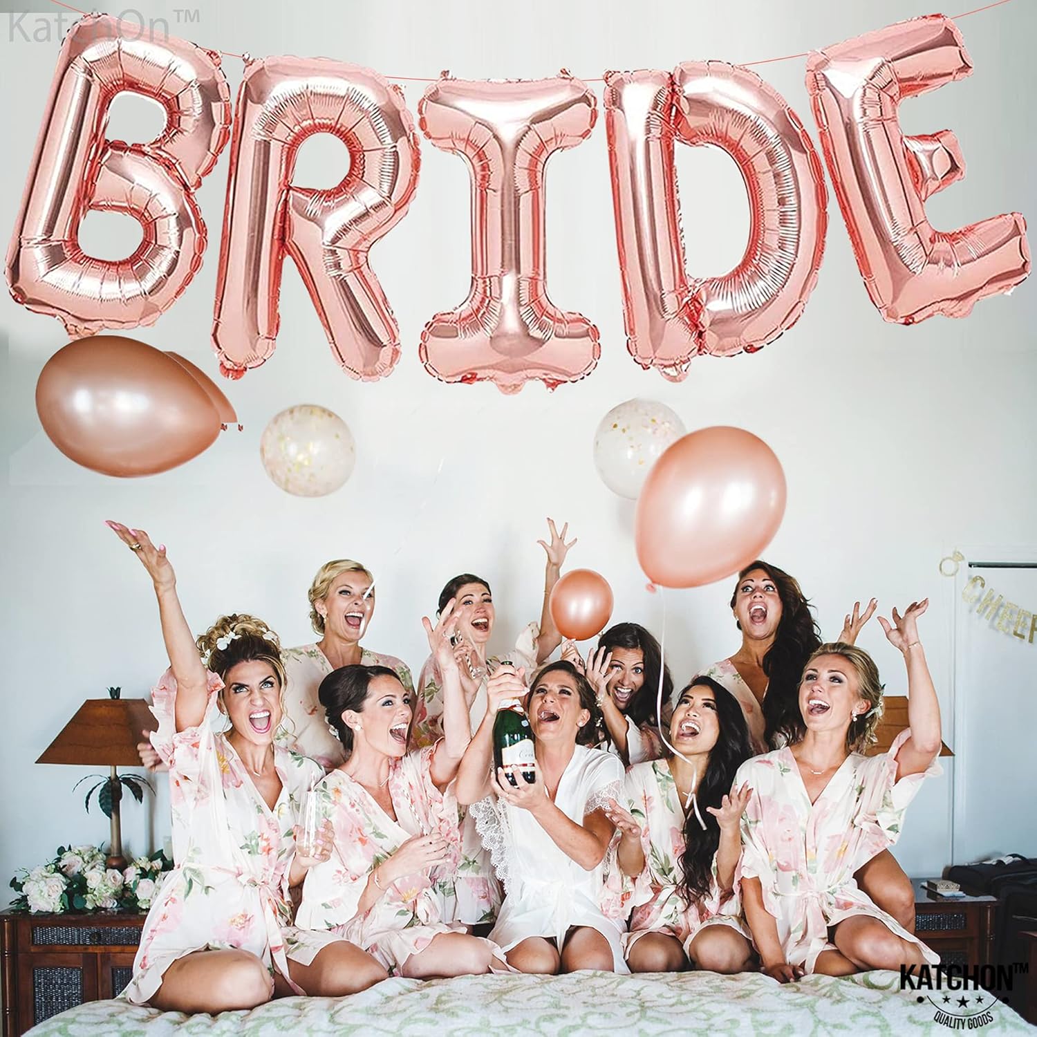 KatchOn Giant Rose Gold Bride Balloons 40 Inch