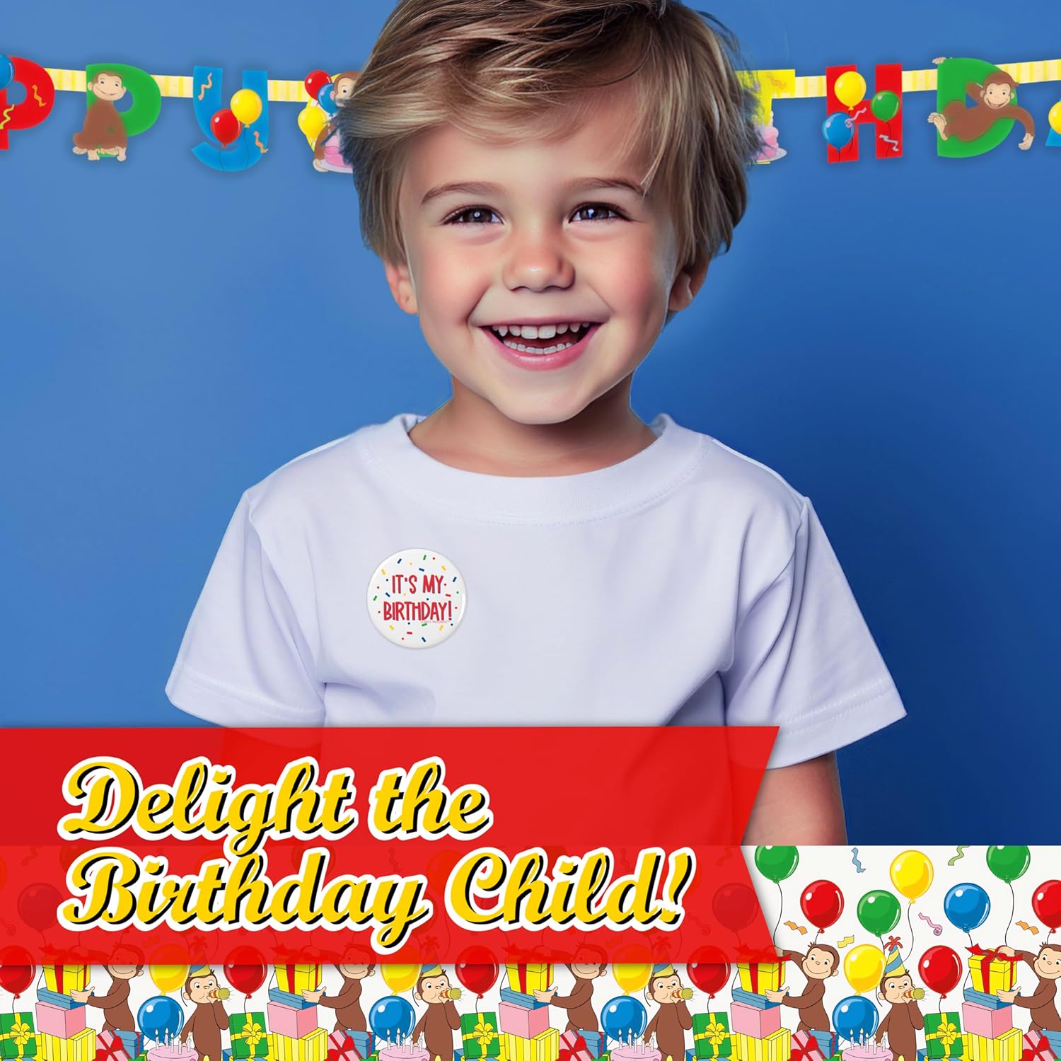 Curious George Birthday Party Pack for 16 Guests