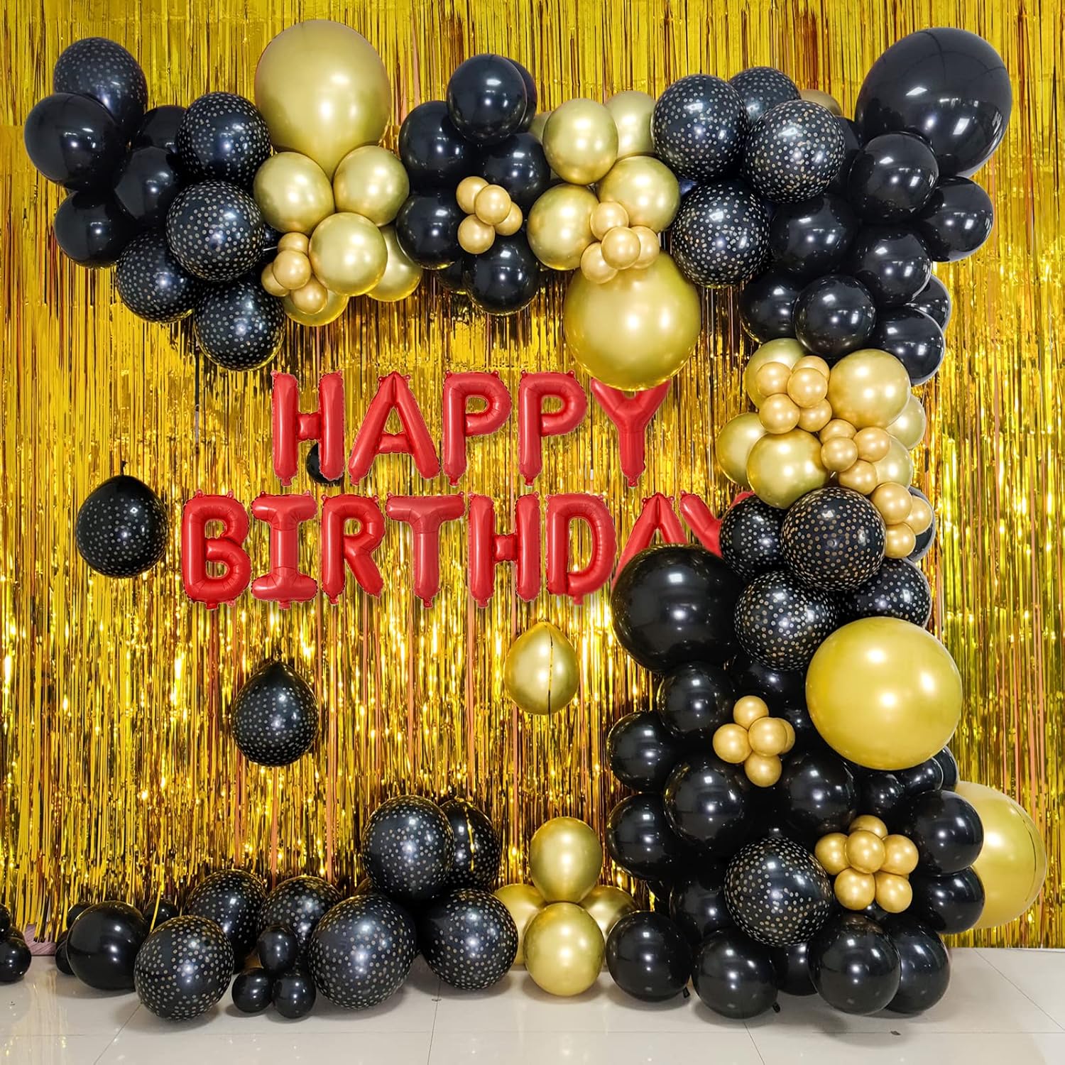 100pcs Black and Gold Balloons 12 Inch Metallic Party Decor