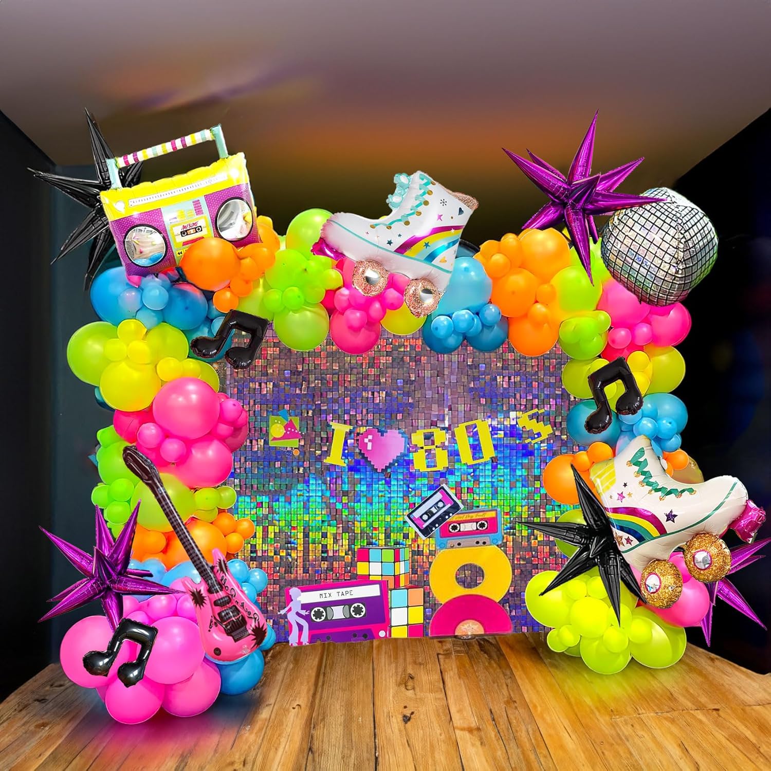80s Music Themed Balloon Garland Kit 160pcs