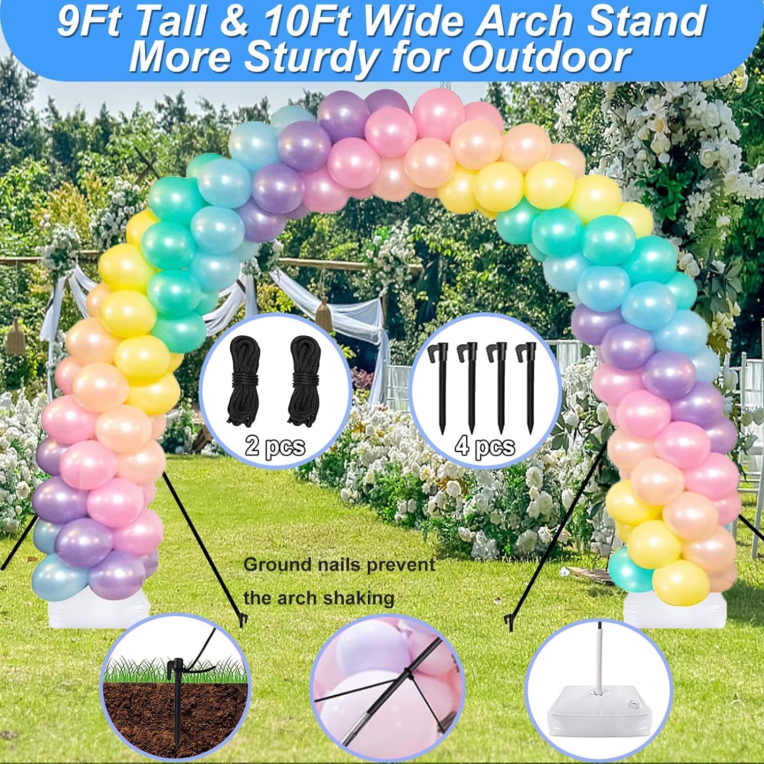 Balloon Arch Kit with Pump 9FT Height 10FT Width