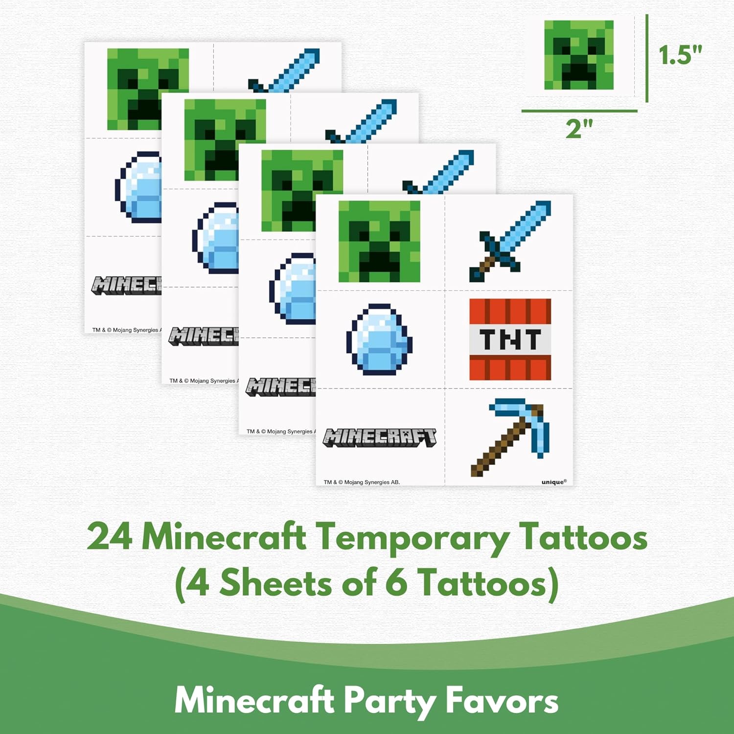 Unique Minecraft Party Favors 16 Guest Bundle