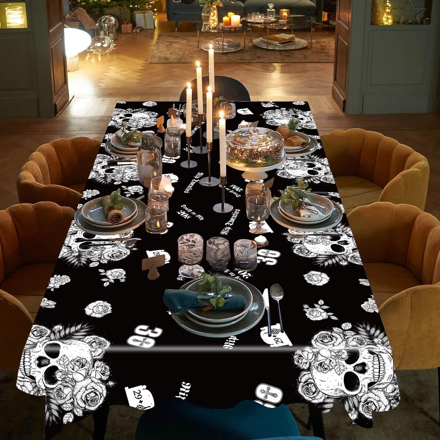 Death to My 20s 4Pcs Tablecloths Black 30th Birthday Decorations