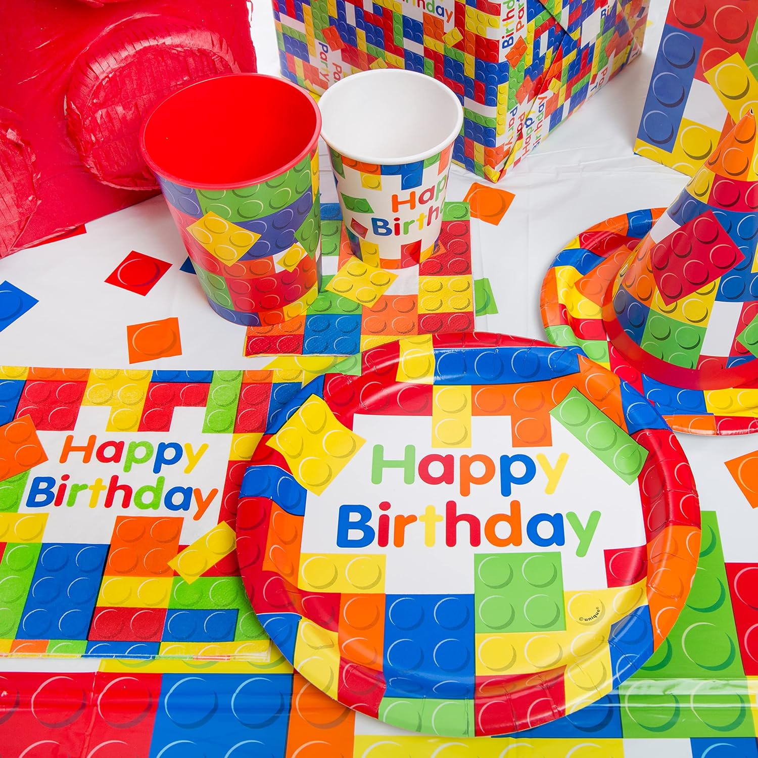 Bold And Bright Building Blocks Napkins Pack Of 16