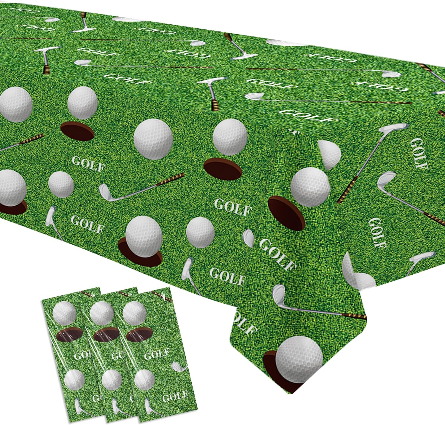 Golf Party Tablecloth Set 3Pcs Disposable
