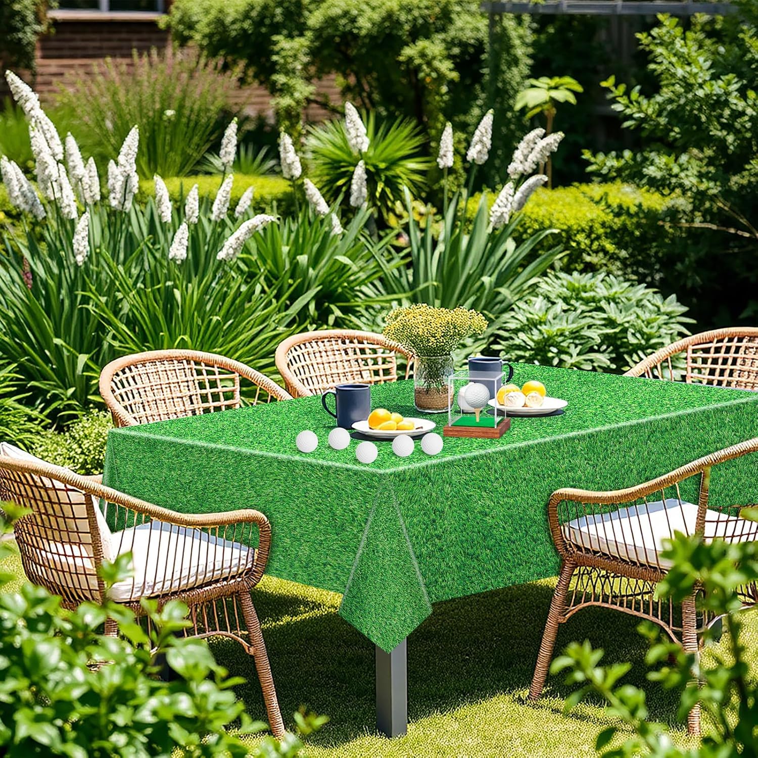 3 Pack Golf Themed Plastic Tablecloths 54x108 Inch