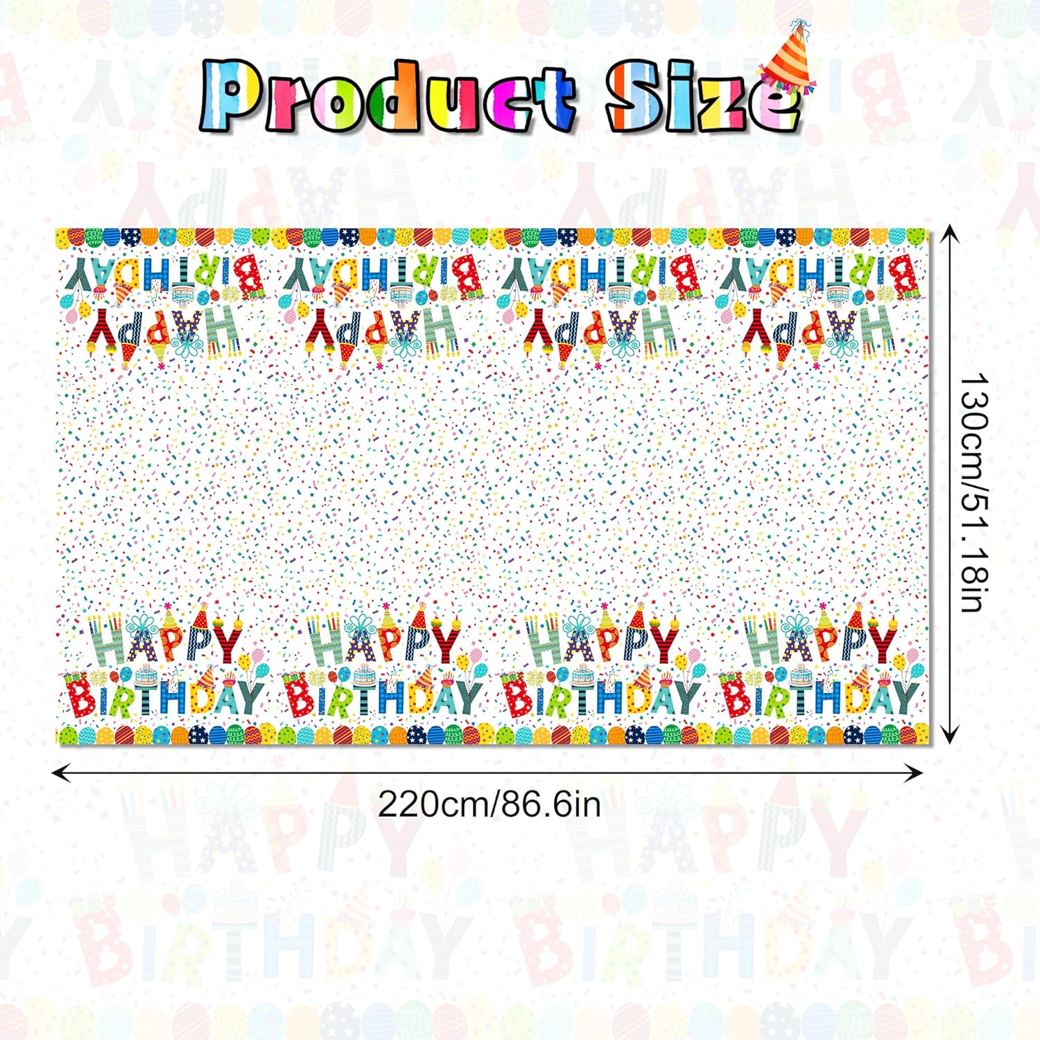 2Pcs Colorful Birthday Plastic Table Covers