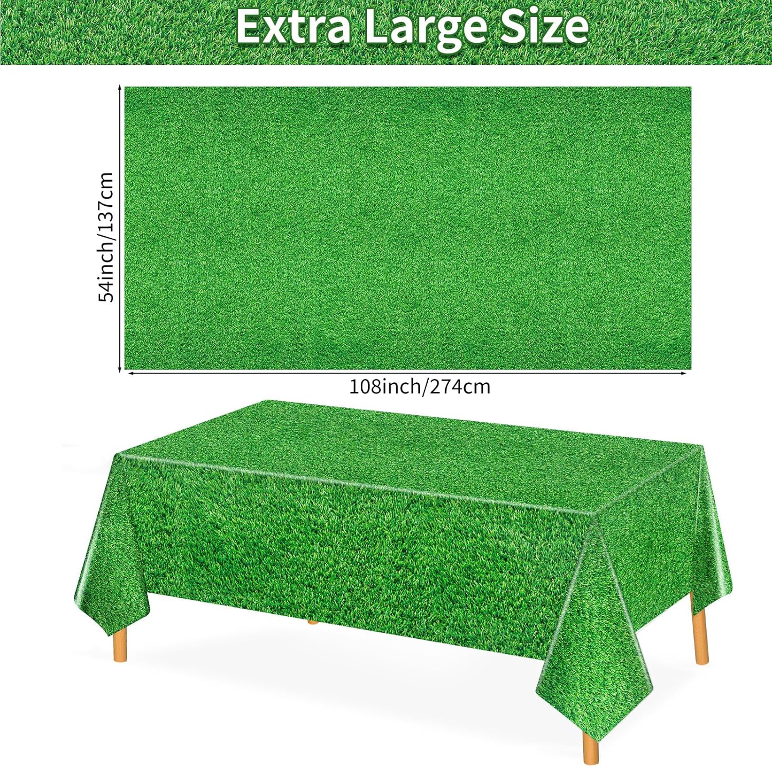 3 Pack Golf Themed Plastic Tablecloths 54x108 Inch