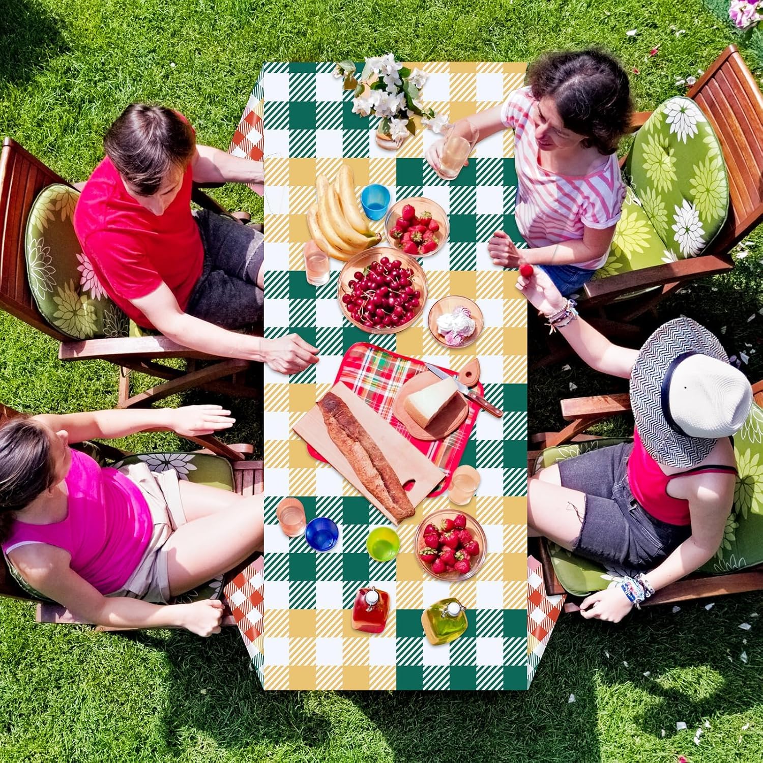 3PCS Pastel Gingham Checkered Tablecloths for Events