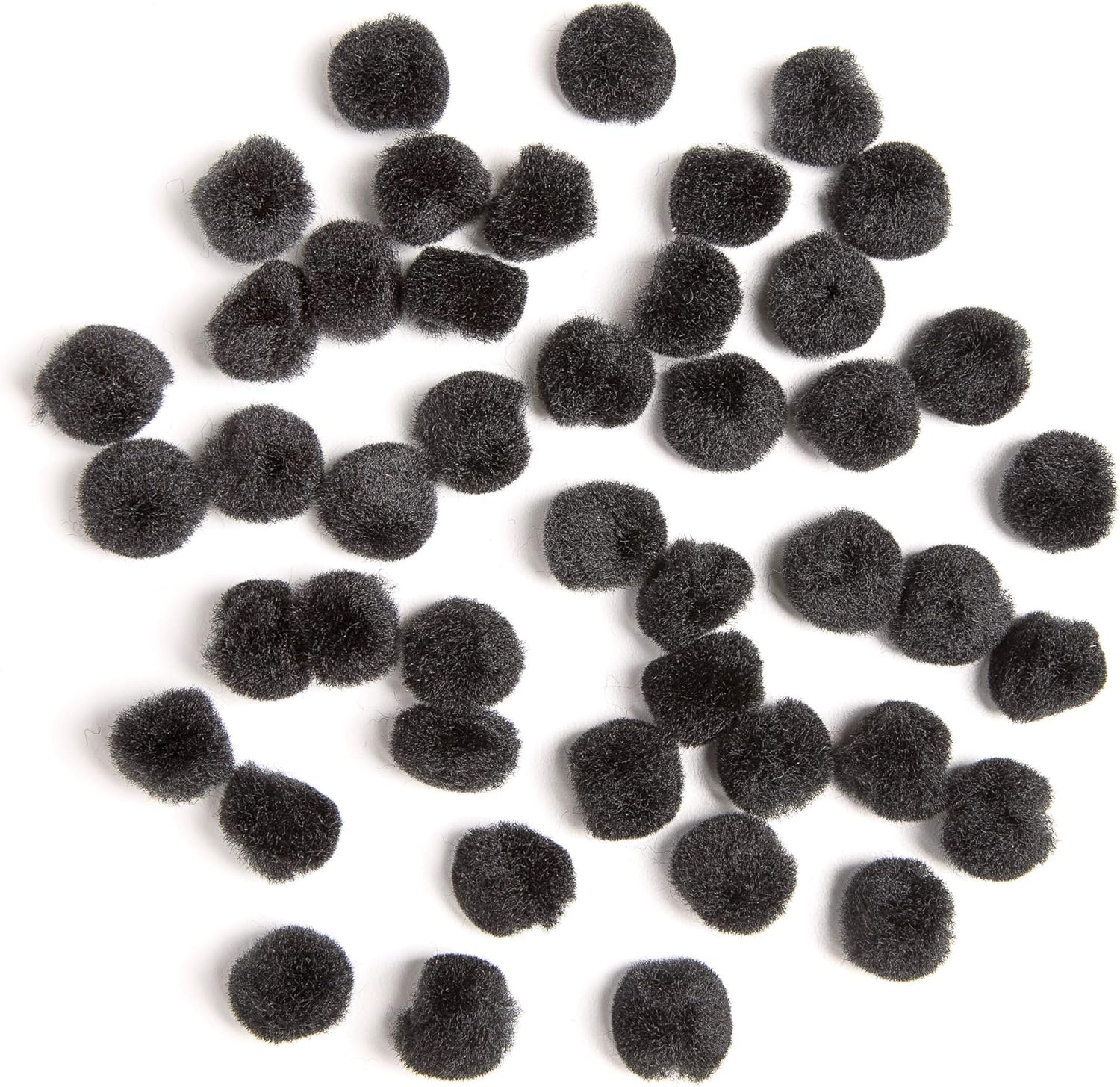 Black Acrylic Pom Poms 34 Inch 45 Pieces